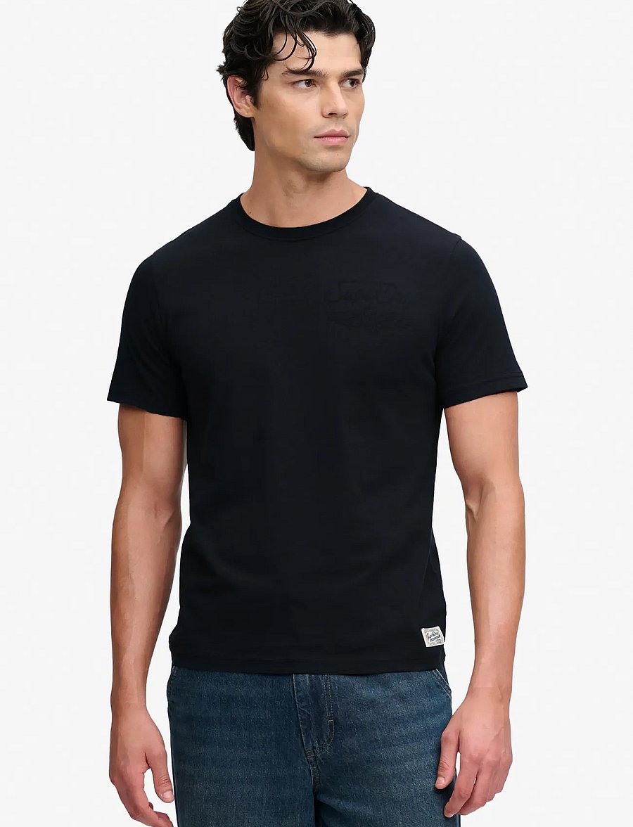 Superdry - VINTAGE BIKER TEE - short-sleeved t-shirts - vintage black - 0