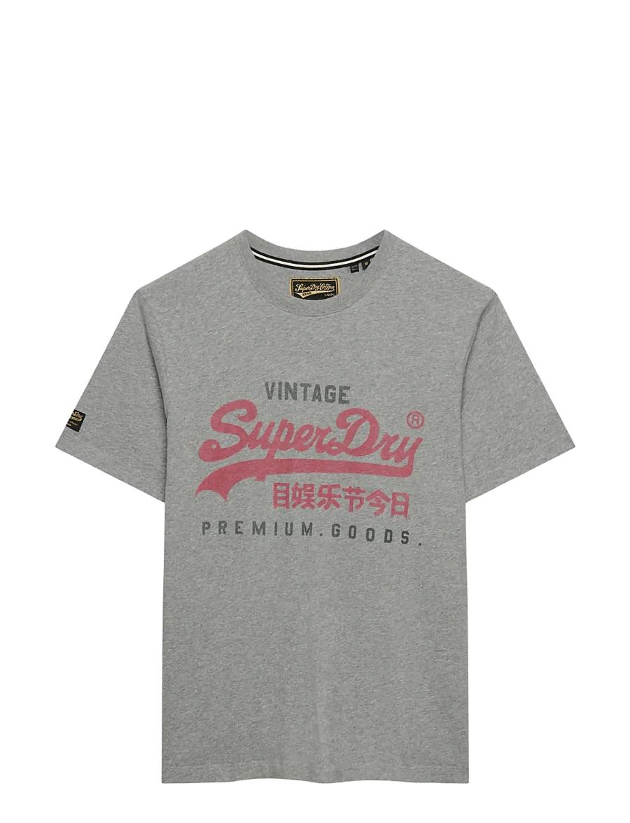 Superdry - VL HERITAGE RELAXED TEE - kurzärmelige t-shirts - dark vintage grey marl - 1