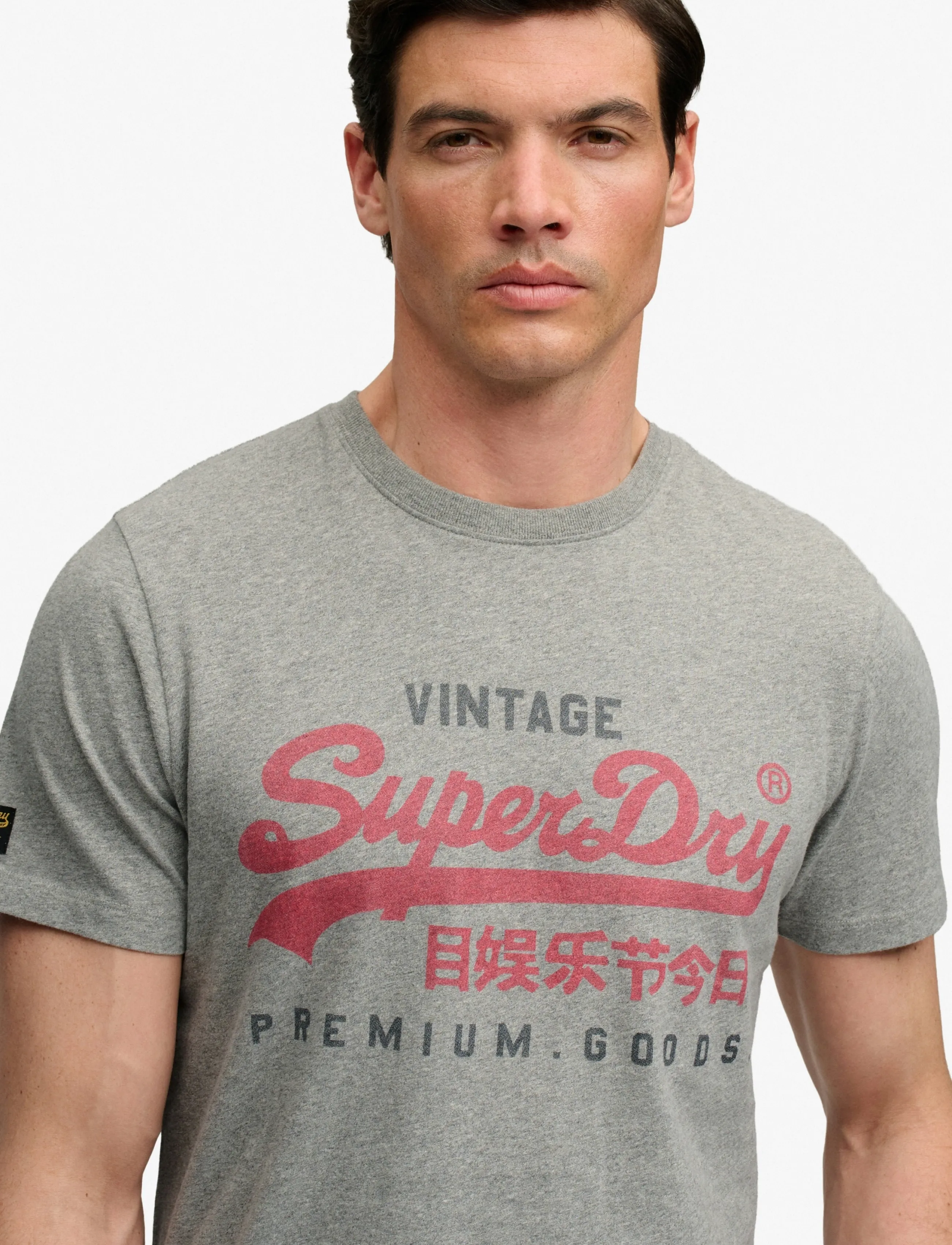Superdry - VL HERITAGE RELAXED TEE - kurzärmelige t-shirts - dark vintage grey marl - 2