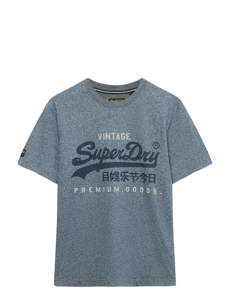 Superdry - VL HERITAGE RELAXED TEE - kortærmede t-shirts - denim blue marl - 1