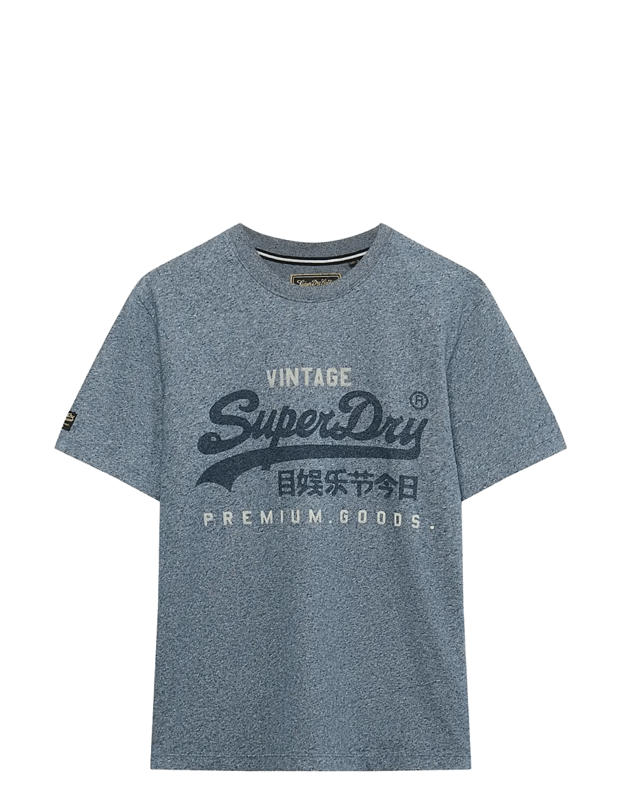 Superdry - VL HERITAGE RELAXED TEE - kortærmede t-shirts - denim blue marl - 2