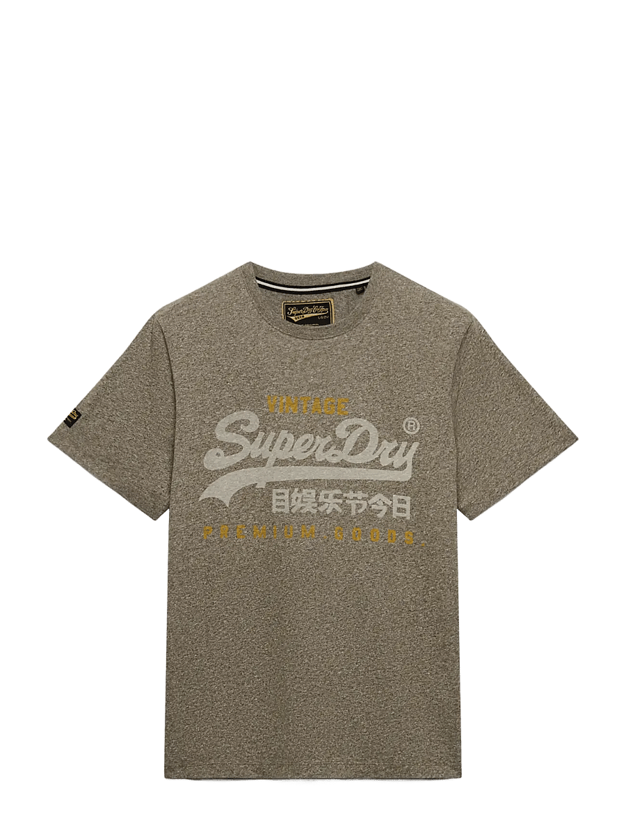 Superdry - VL HERITAGE RELAXED TEE - kurzärmelige t-shirts - olive green marl - 1
