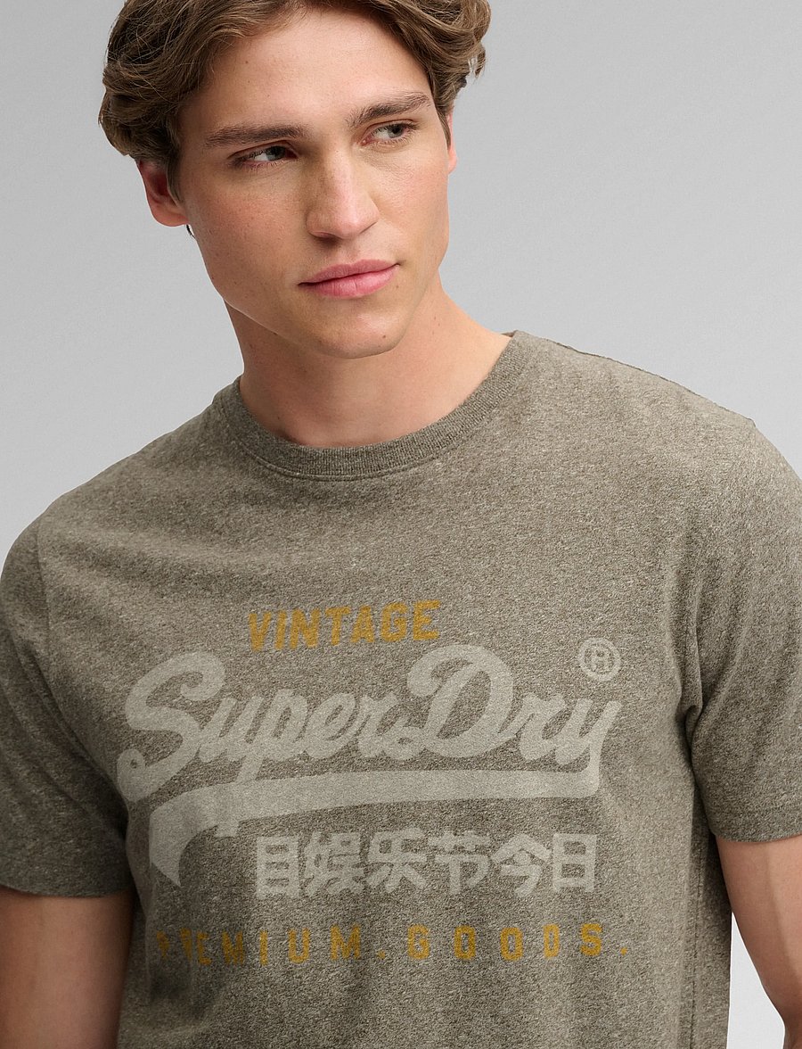 Superdry - VL HERITAGE RELAXED TEE - kurzärmelige t-shirts - olive green marl - 3