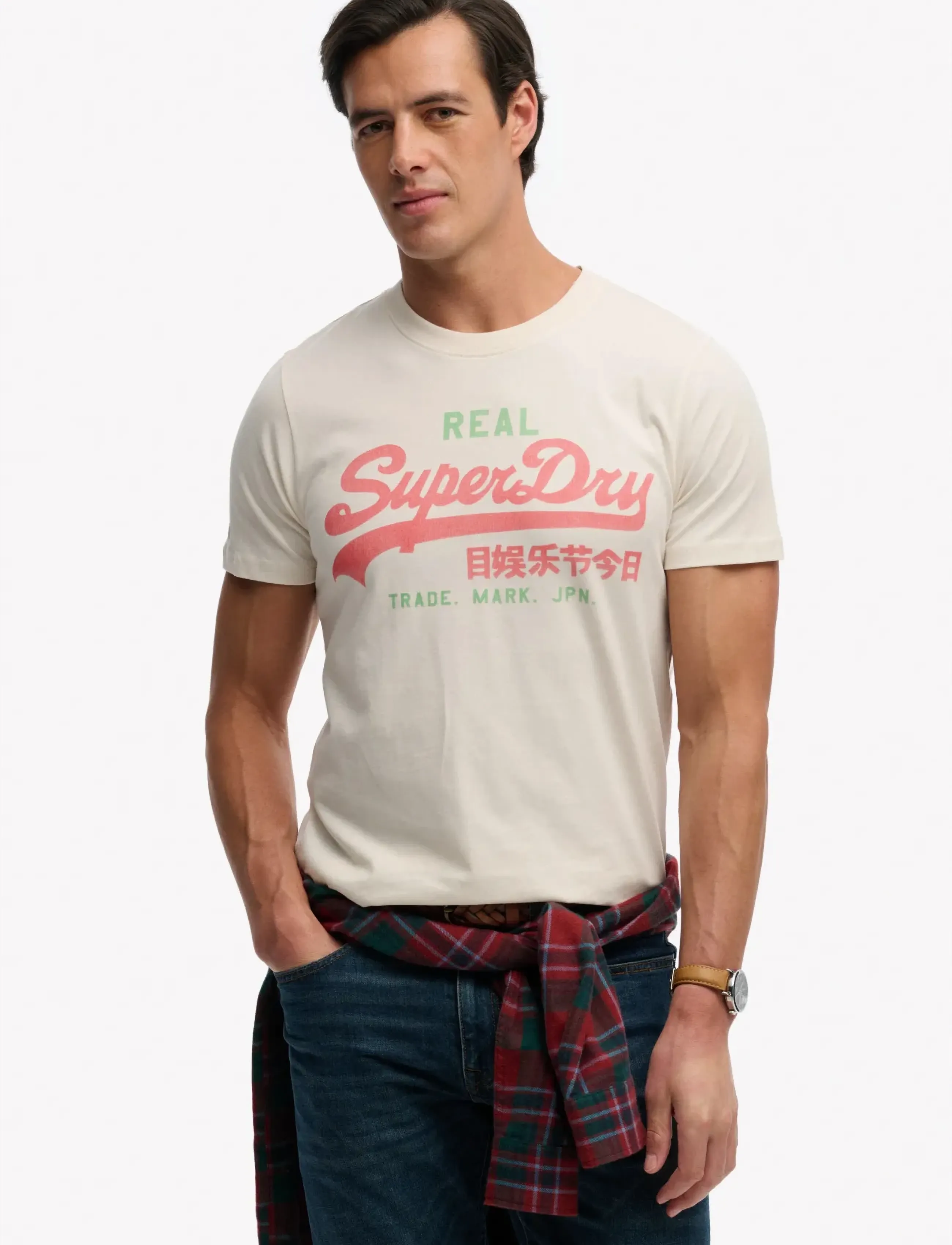 Superdry VL CLASSIC TEE - Riided - SOFT WHITE / cream