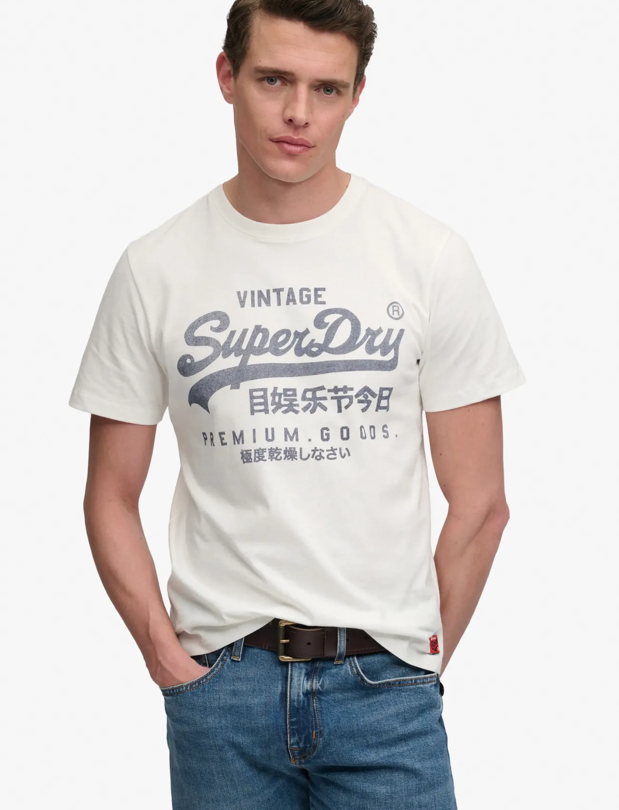 Superdry VL CLASSIC TEE - T-shirts - CREAM / cream