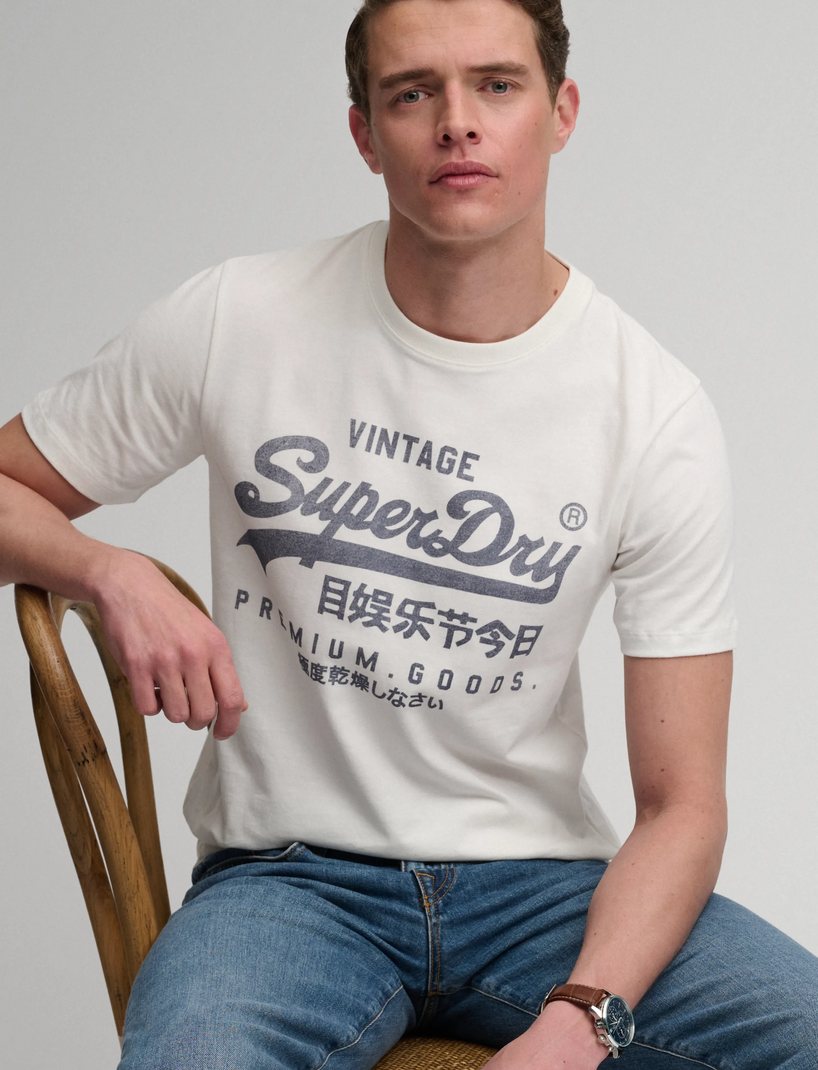 Superdry - VL CLASSIC TEE - kortærmede t-shirts - cream - 4