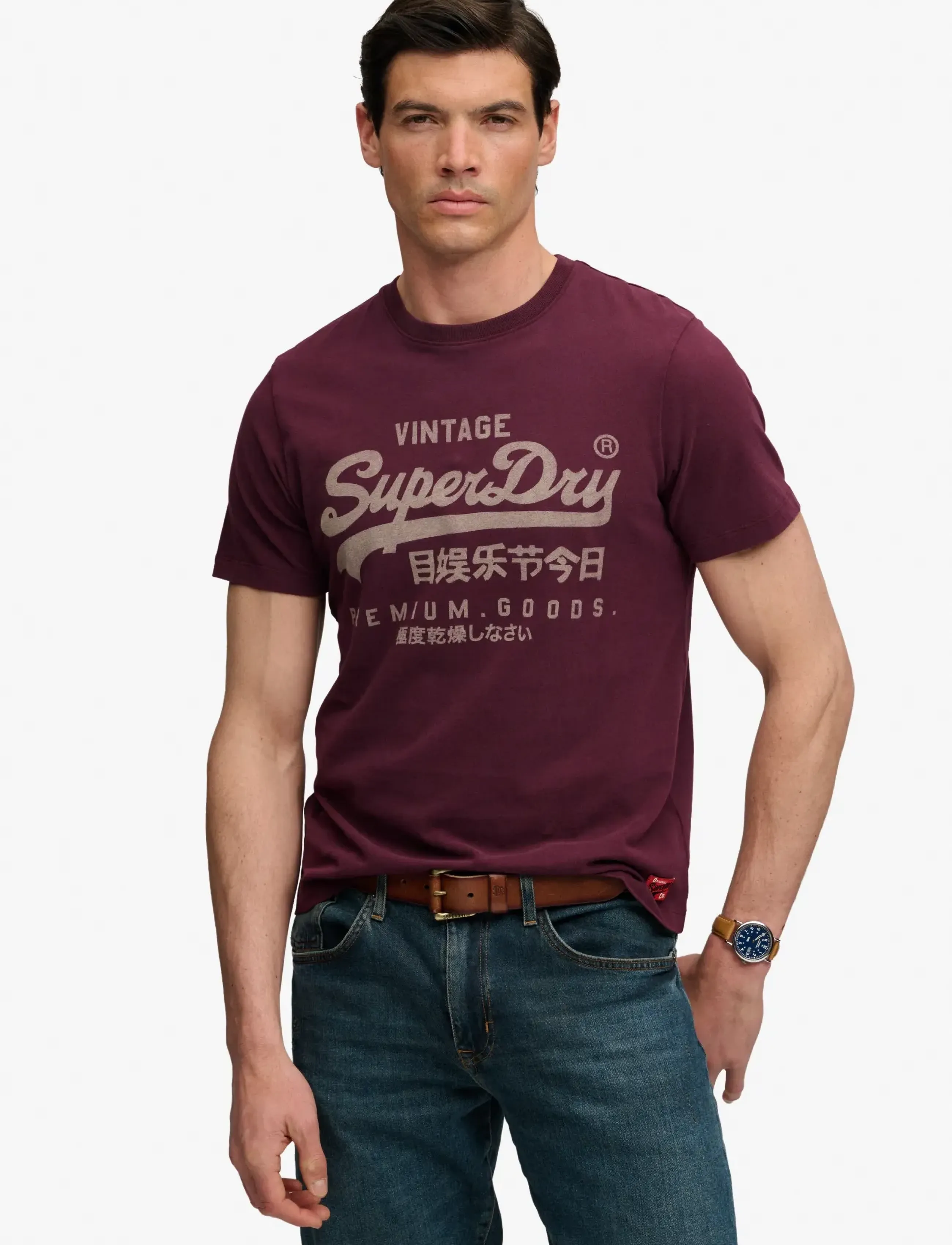 Superdry VL CLASSIC TEE - T-Shirts - PORT RED / burgundy