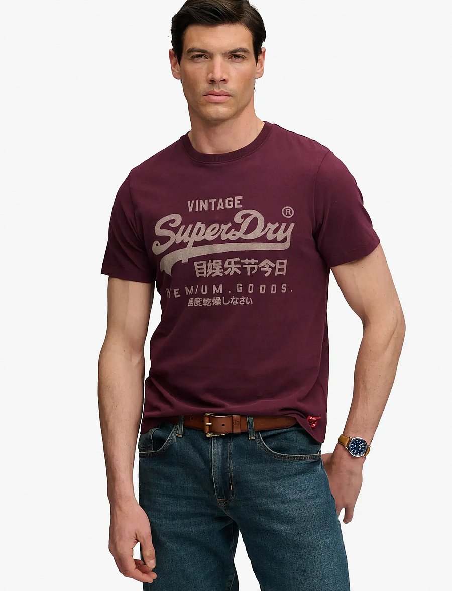Superdry - VL CLASSIC TEE - kortærmede t-shirts - port red - 0