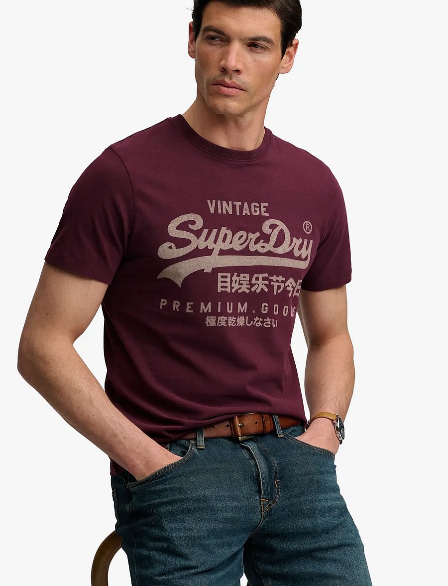 Superdry - VL CLASSIC TEE - kortærmede t-shirts - port red - 4