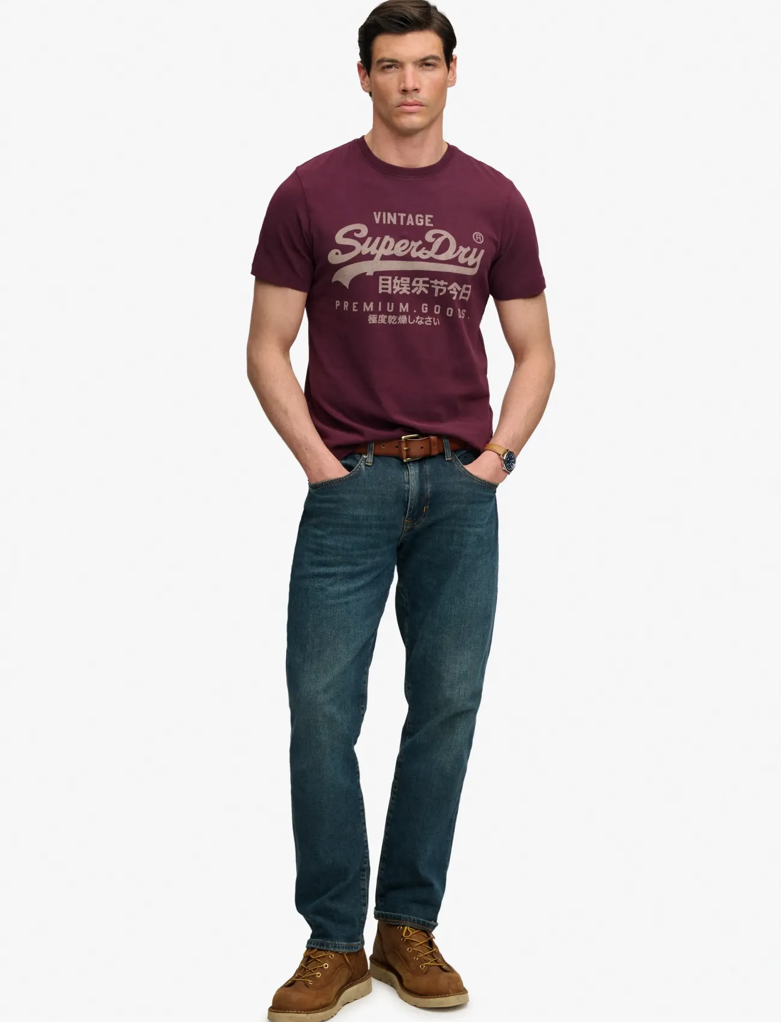 Superdry - VL CLASSIC TEE - kortærmede t-shirts - port red - 5