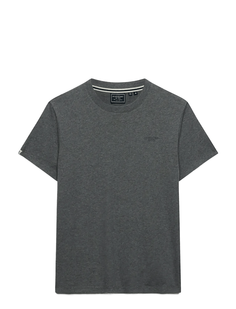 Superdry - ESSENTIAL STACKED LOGO EMB TEE - antique grey marl/stone grey - 1
