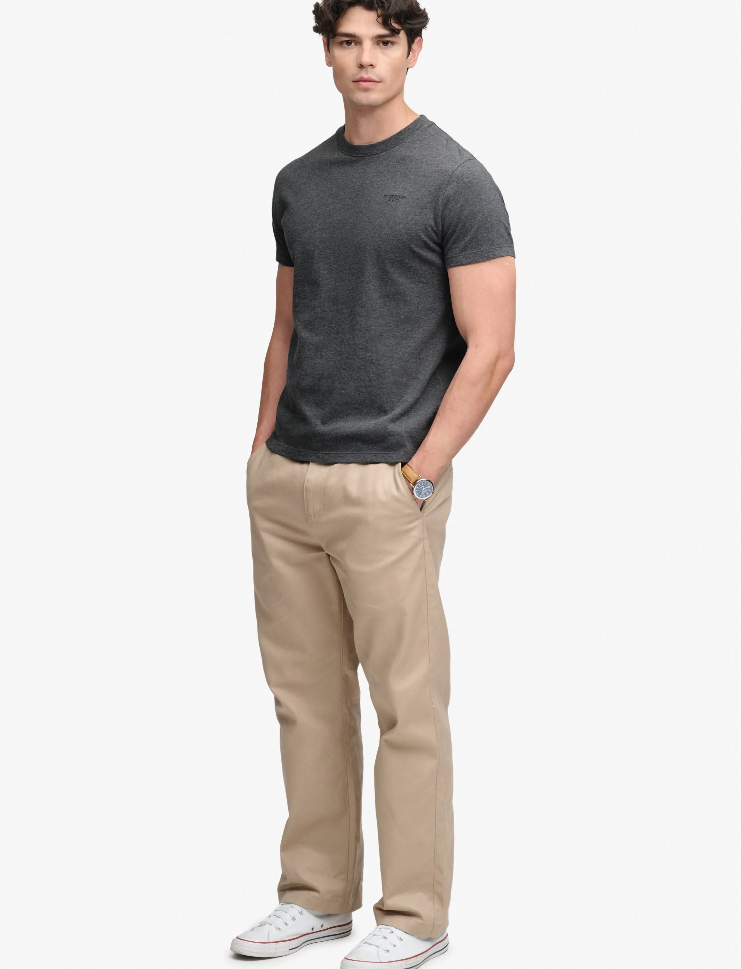 Superdry Essential Stacked Logo Emb Tee t-shirts - bas herr – bild 6