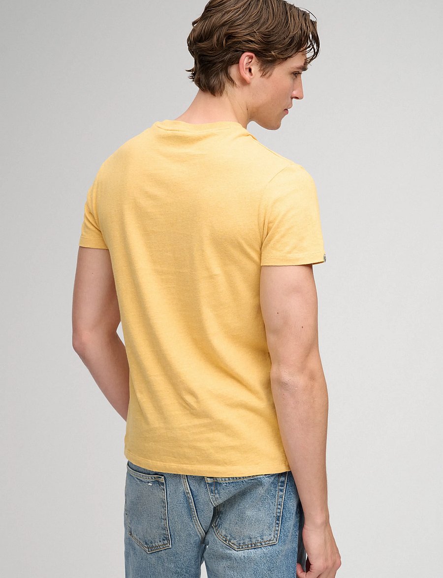 Superdry - ESSENTIAL STACKED LOGO EMB TEE - ochre yellow marl/yolk yellow - 2