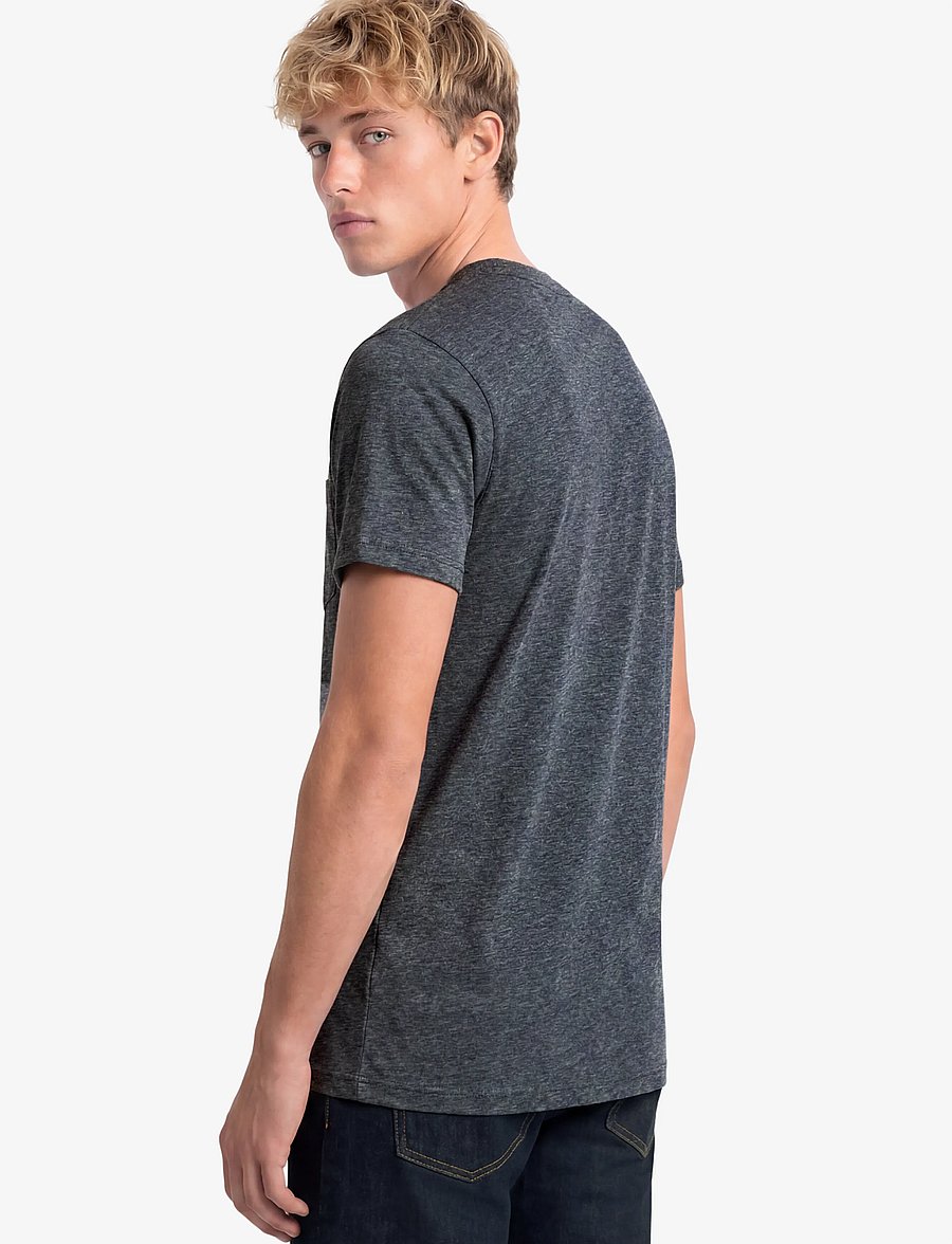 Superdry - ESSENTIAL STACKED LOGO EMB TEE - eclipse navy/grey feeder/grey - 3