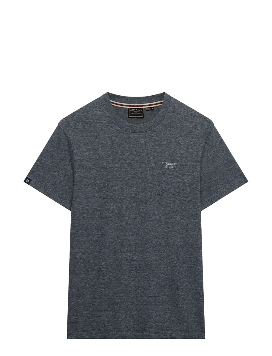 Superdry - ESSENTIAL STACKED LOGO EMB TEE - eclipse navy/grey feeder/grey - 2