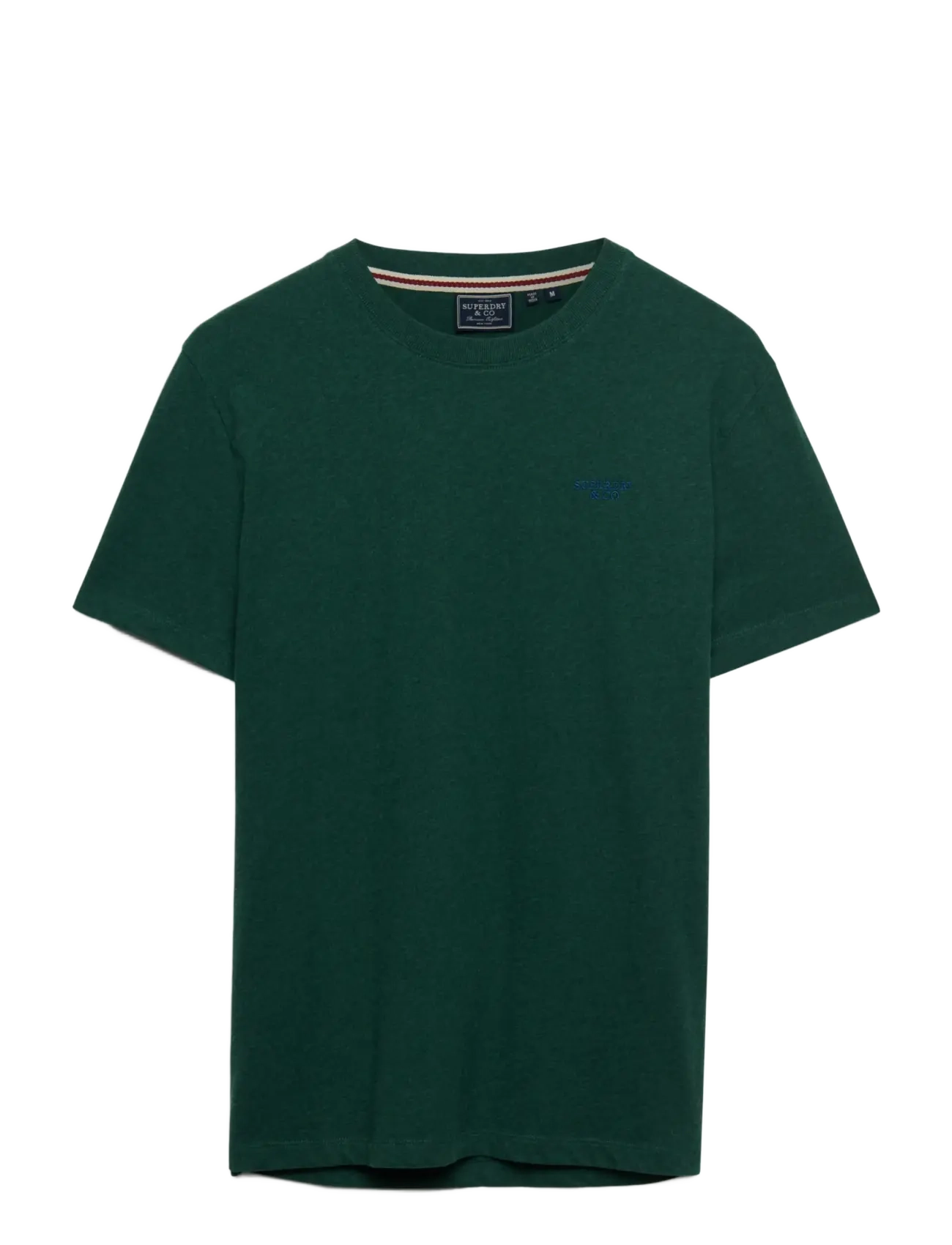 Superdry - ESSENTIAL STACKED LOGO EMB TEE - pitch green marl/pure navy - 1