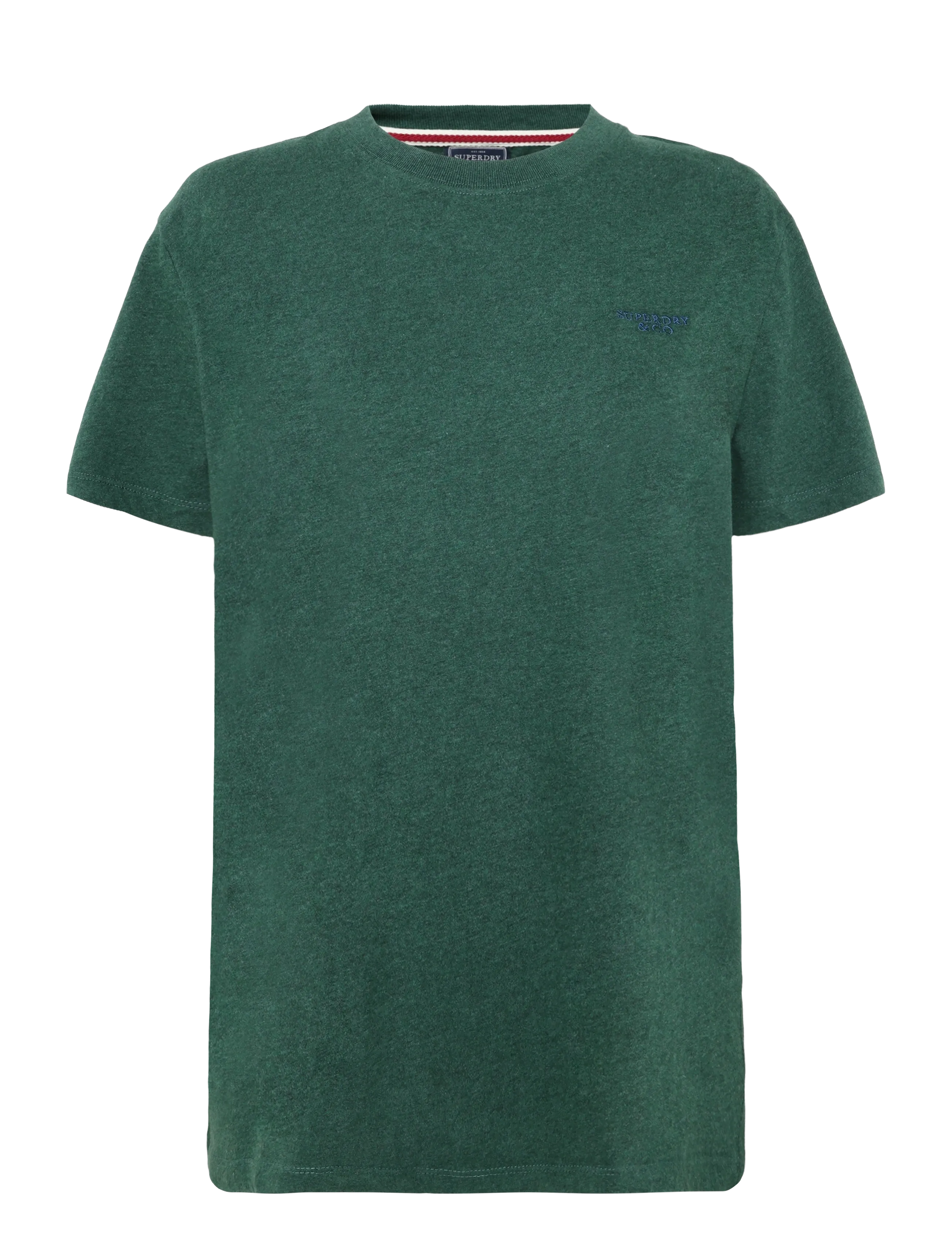 Superdry - ESSENTIAL STACKED LOGO EMB TEE - kurzärmelige t-shirts - pitch green marl/pure navy - 1