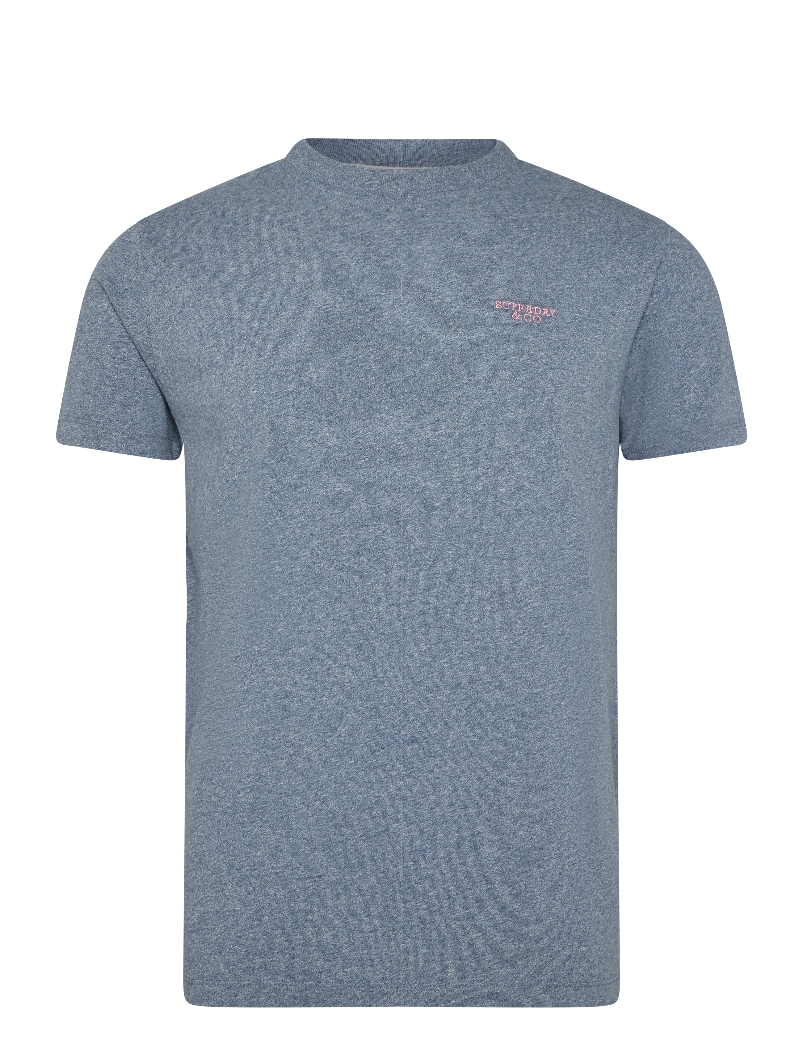 Superdry - ESSENTIAL STACKED LOGO EMB TEE - kurzärmelige t-shirts - bay blue marl/pink - 1