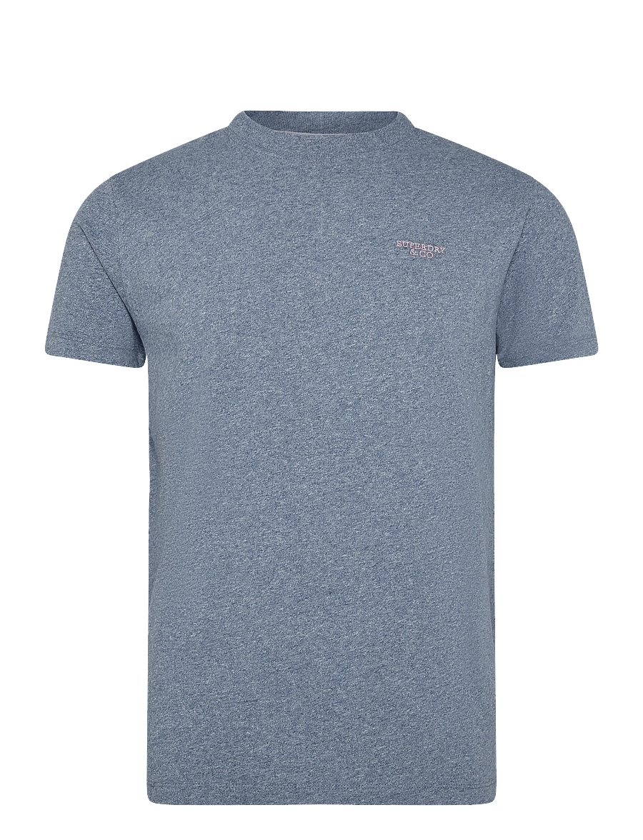 Superdry - ESSENTIAL STACKED LOGO EMB TEE - kurzärmelige t-shirts - bay blue marl/pink - 1