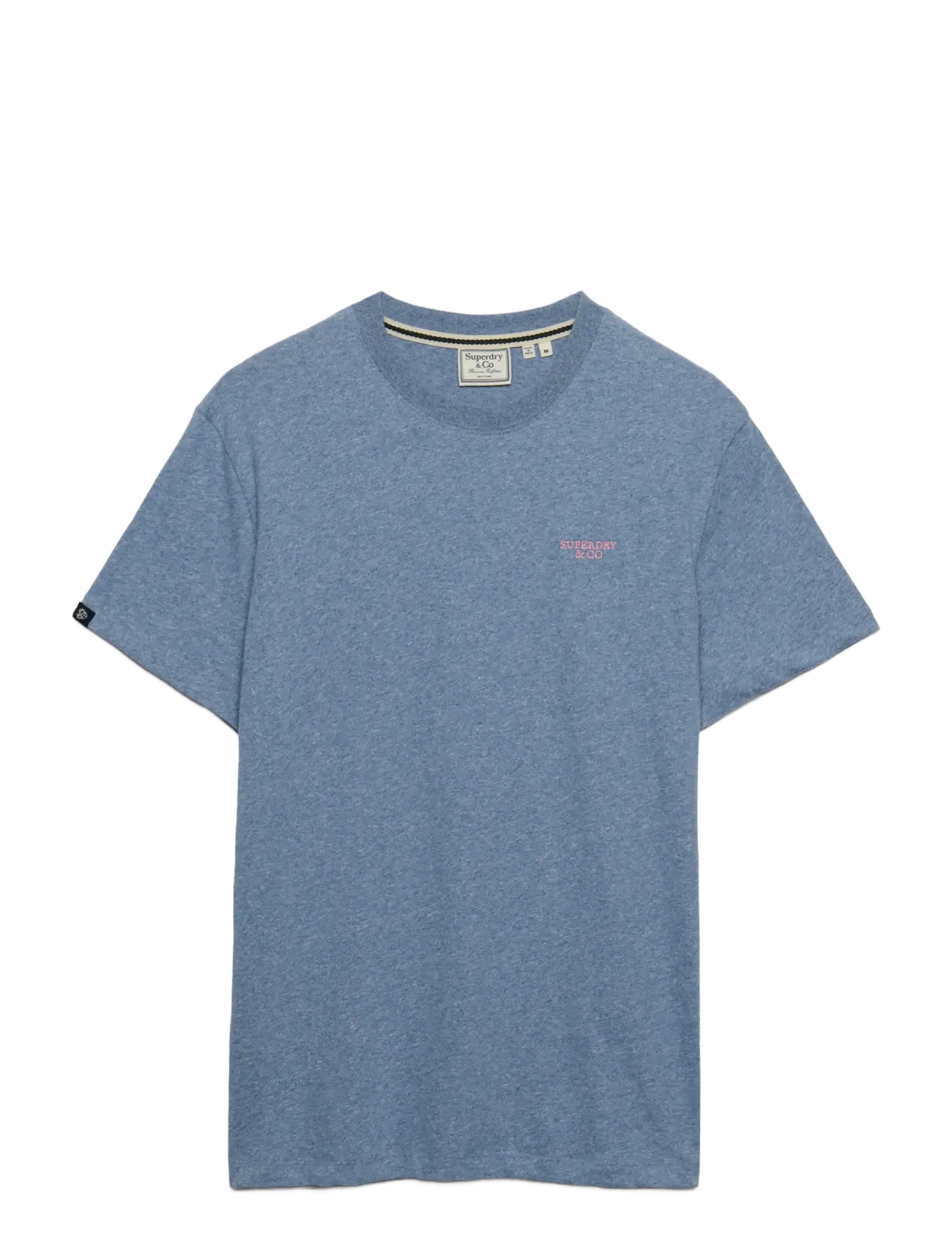 Superdry - ESSENTIAL STACKED LOGO EMB TEE - denim shirts - bay blue marl/pink - 1