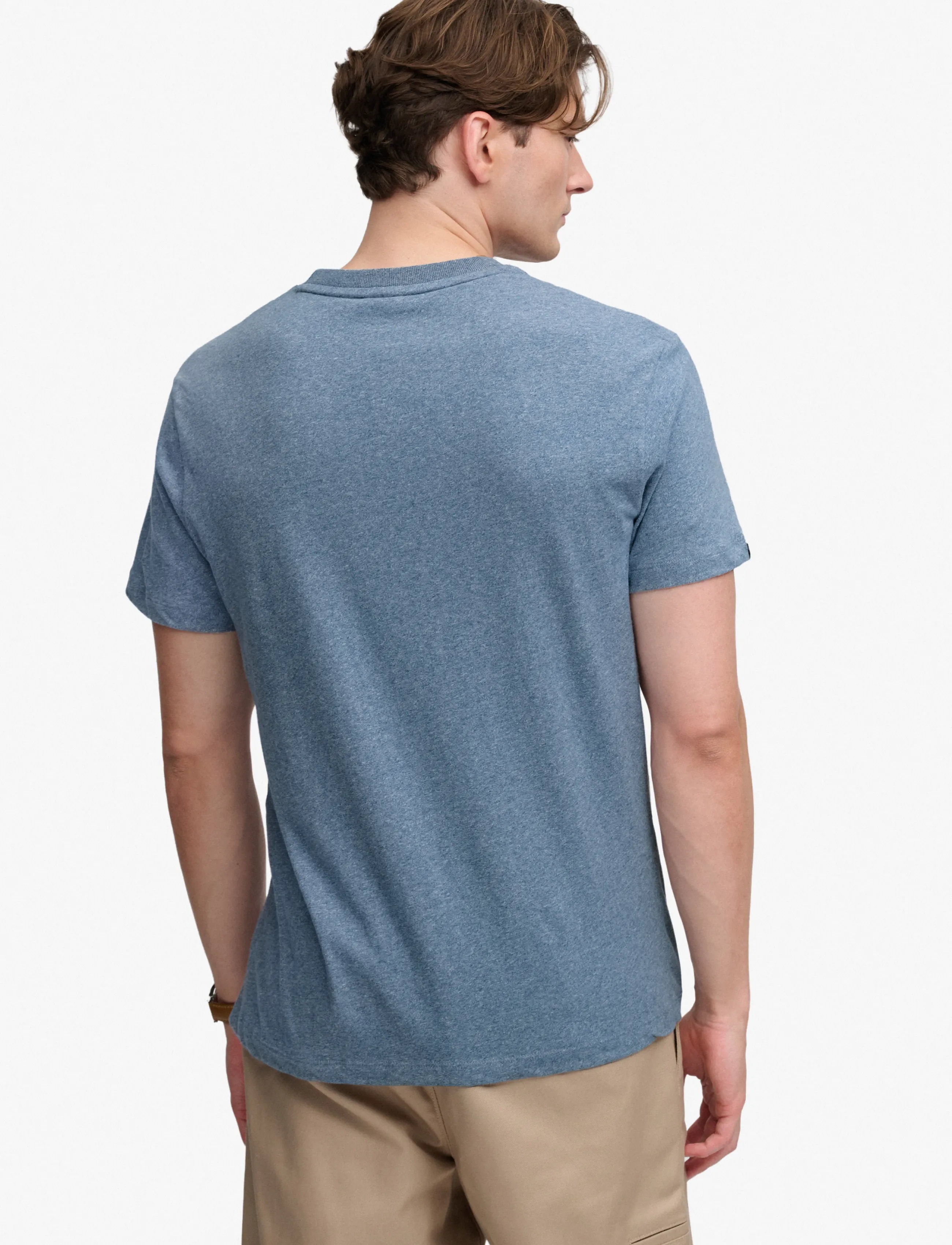 Superdry - ESSENTIAL STACKED LOGO EMB TEE - denim shirts - bay blue marl/pink - 2