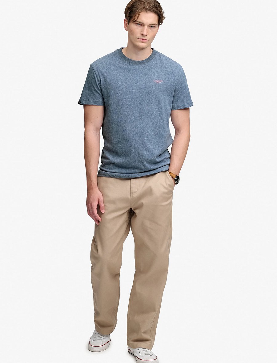 Superdry - ESSENTIAL STACKED LOGO EMB TEE - kortærmede t-shirts - bay blue marl/pink - 5