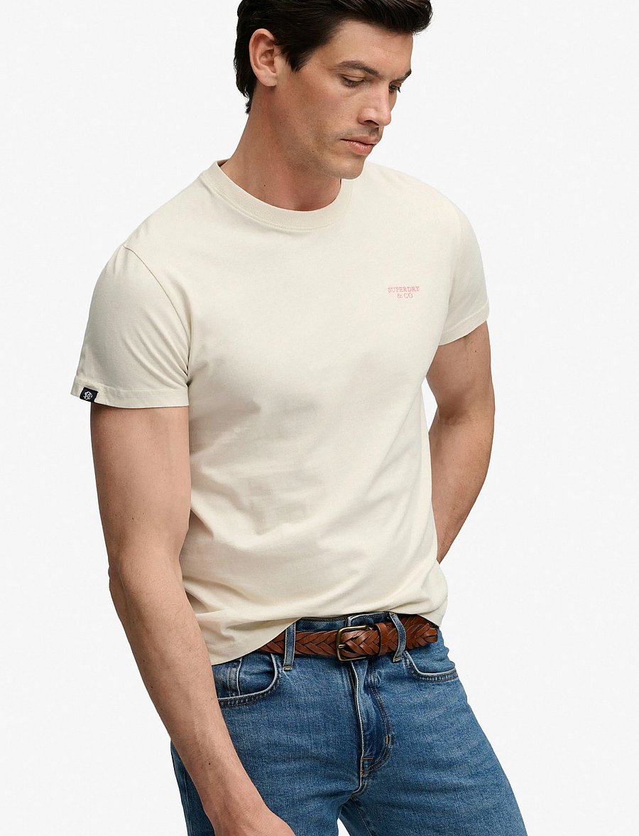 Superdry - ESSENTIAL STACKED LOGO EMB TEE - birch/neon pink - 5