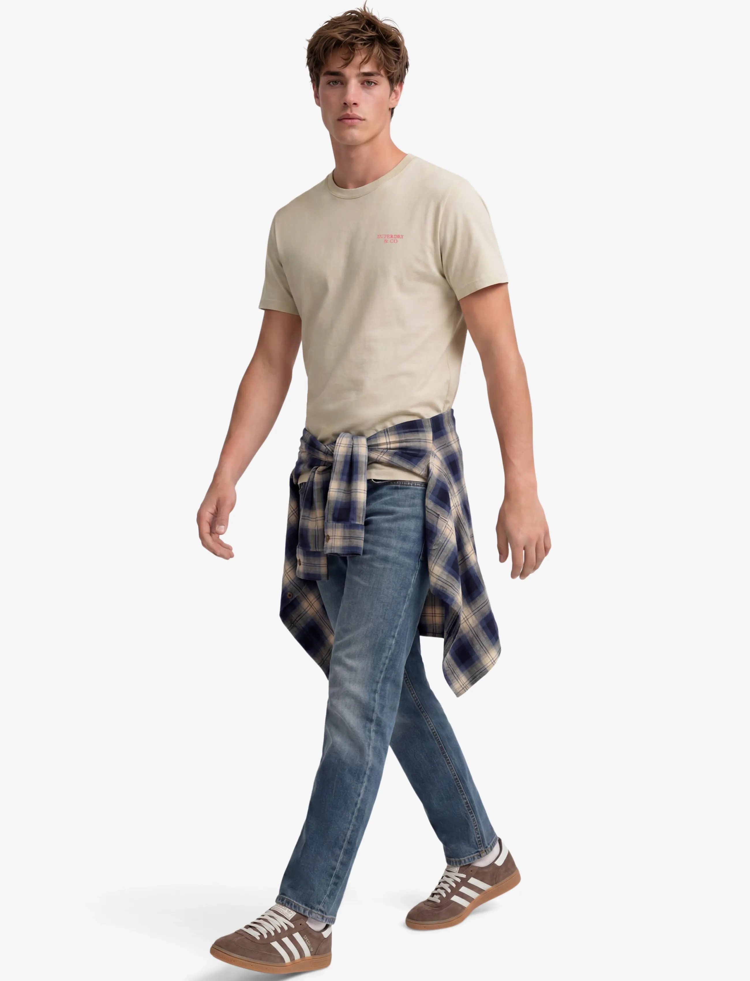 Superdry Essential Stacked Logo Emb Tee t-shirts - bas herr – bild 6