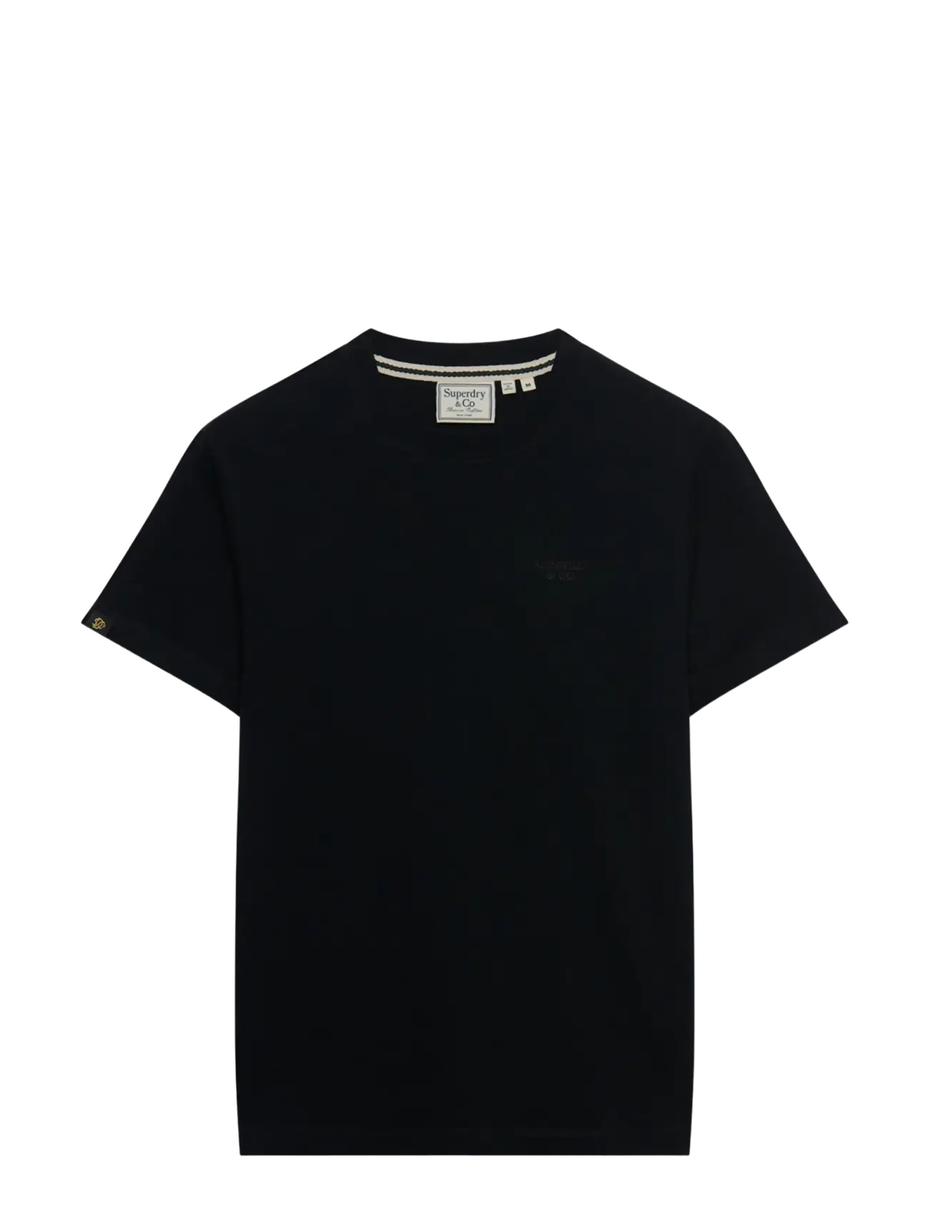 Superdry - ESSENTIAL STACKED LOGO EMB TEE - kurzärmelige t-shirts - black/black - 1