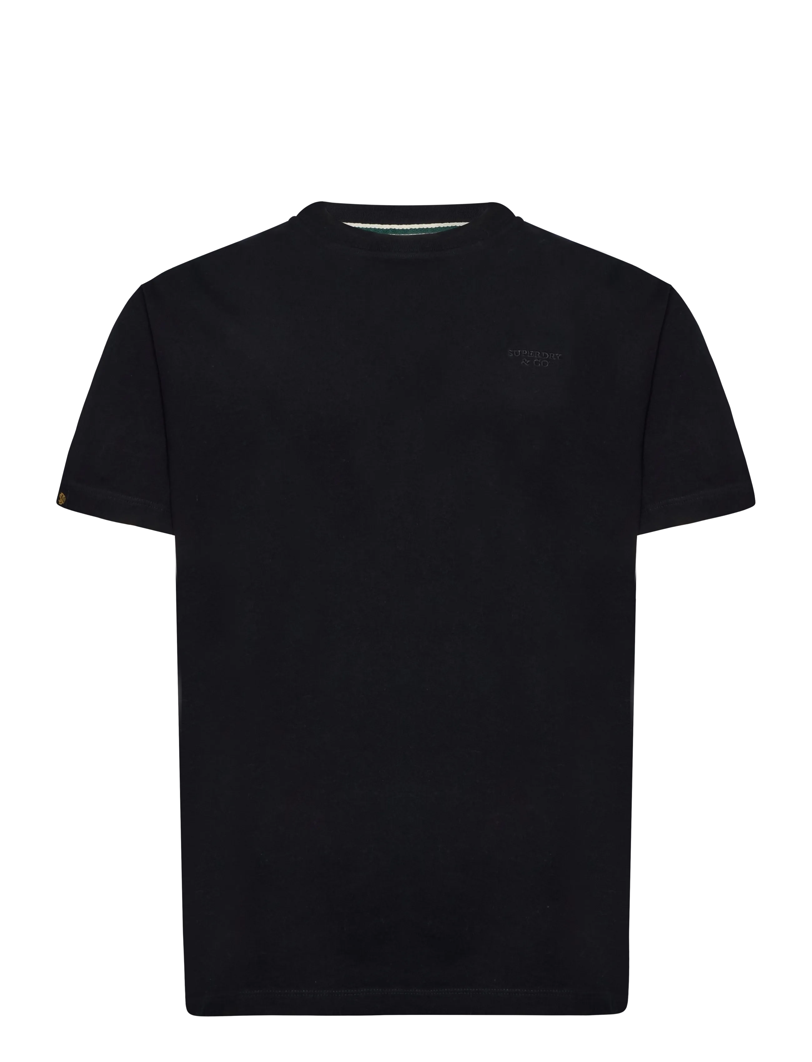 Superdry - ESSENTIAL STACKED LOGO EMB TEE - kortärmade t-shirts - black/black - 1