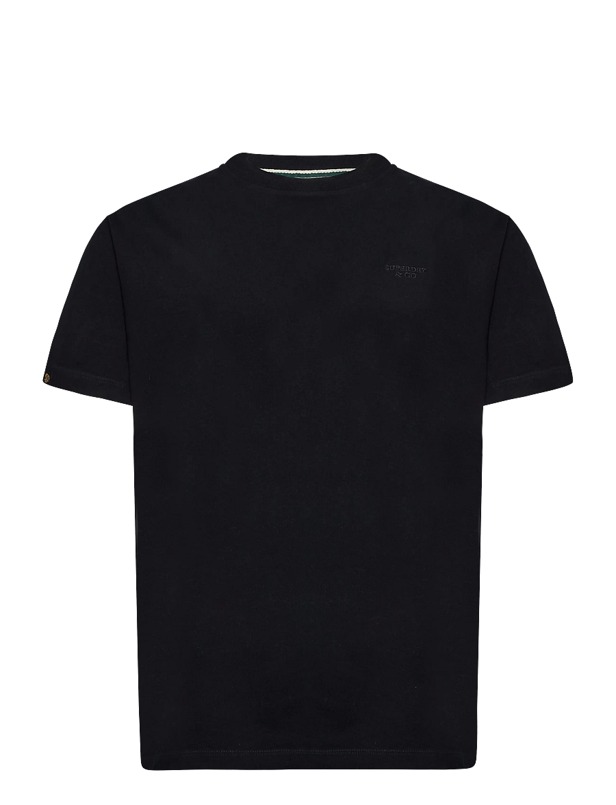 Superdry - ESSENTIAL STACKED LOGO EMB TEE - kortärmade t-shirts - black/black - 1