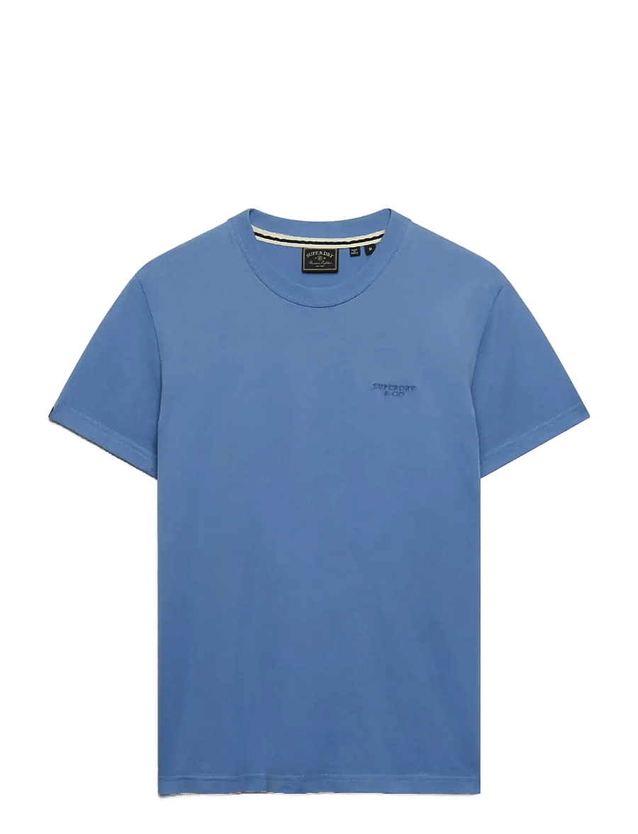 Superdry - ESSENTIAL STACKED LOGO EMB TEE - colony blue/mid blue - 1
