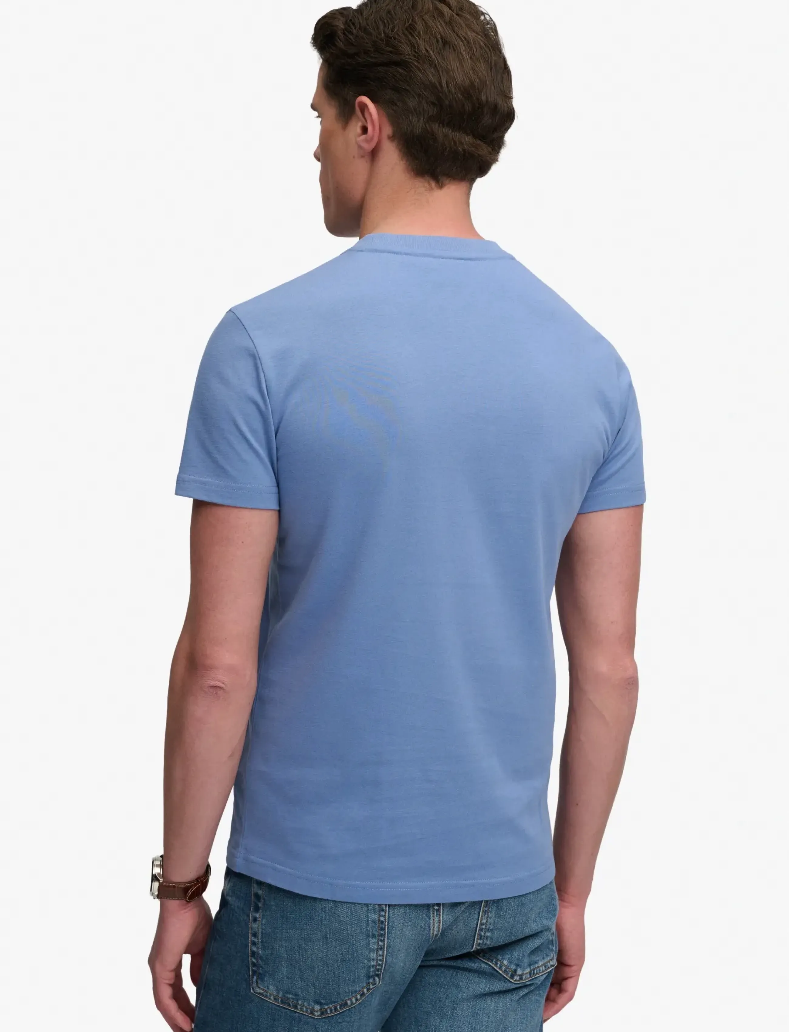 Superdry - ESSENTIAL STACKED LOGO EMB TEE - colony blue/mid blue - 3