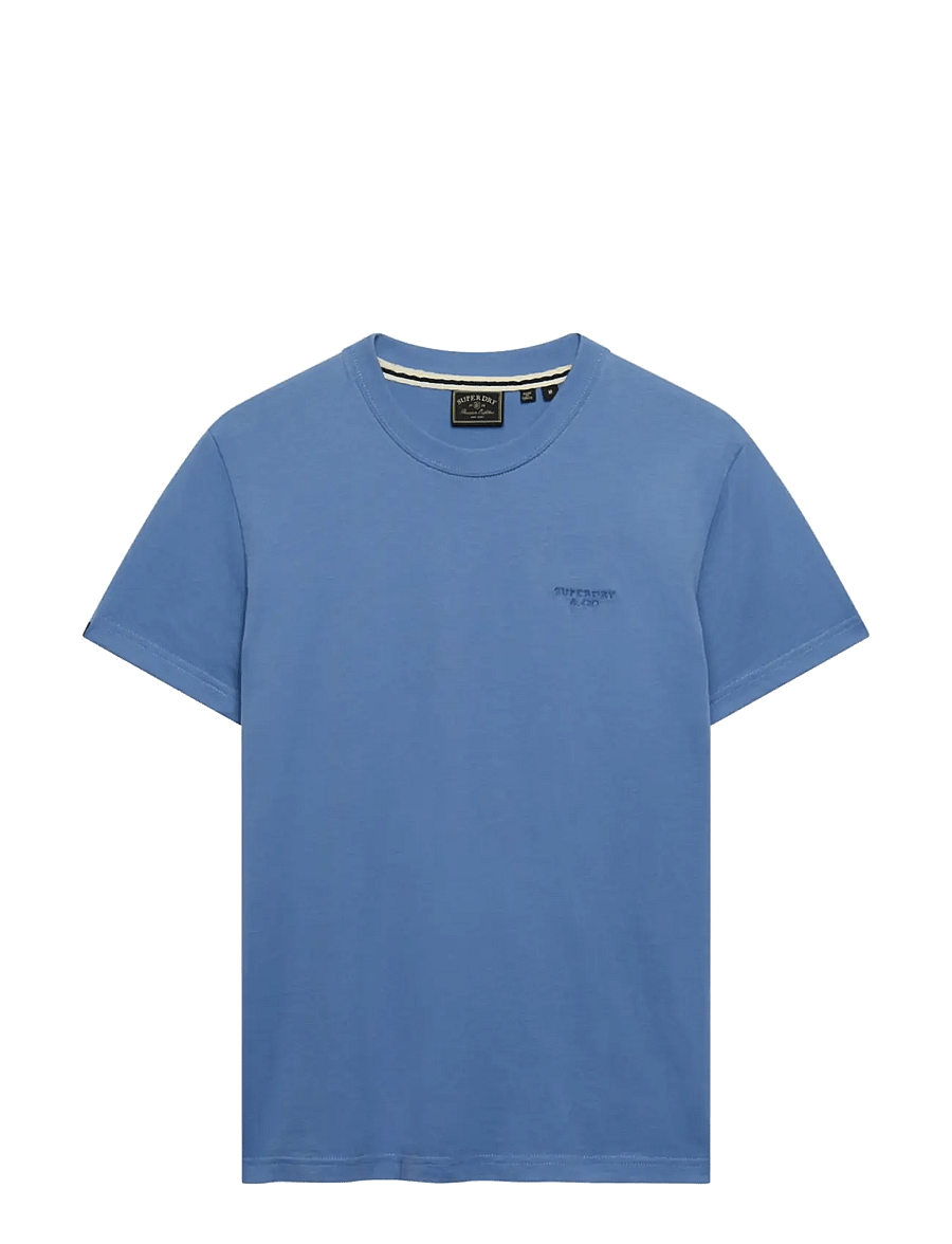 Superdry - ESSENTIAL STACKED LOGO EMB TEE - colony blue/mid blue - 2