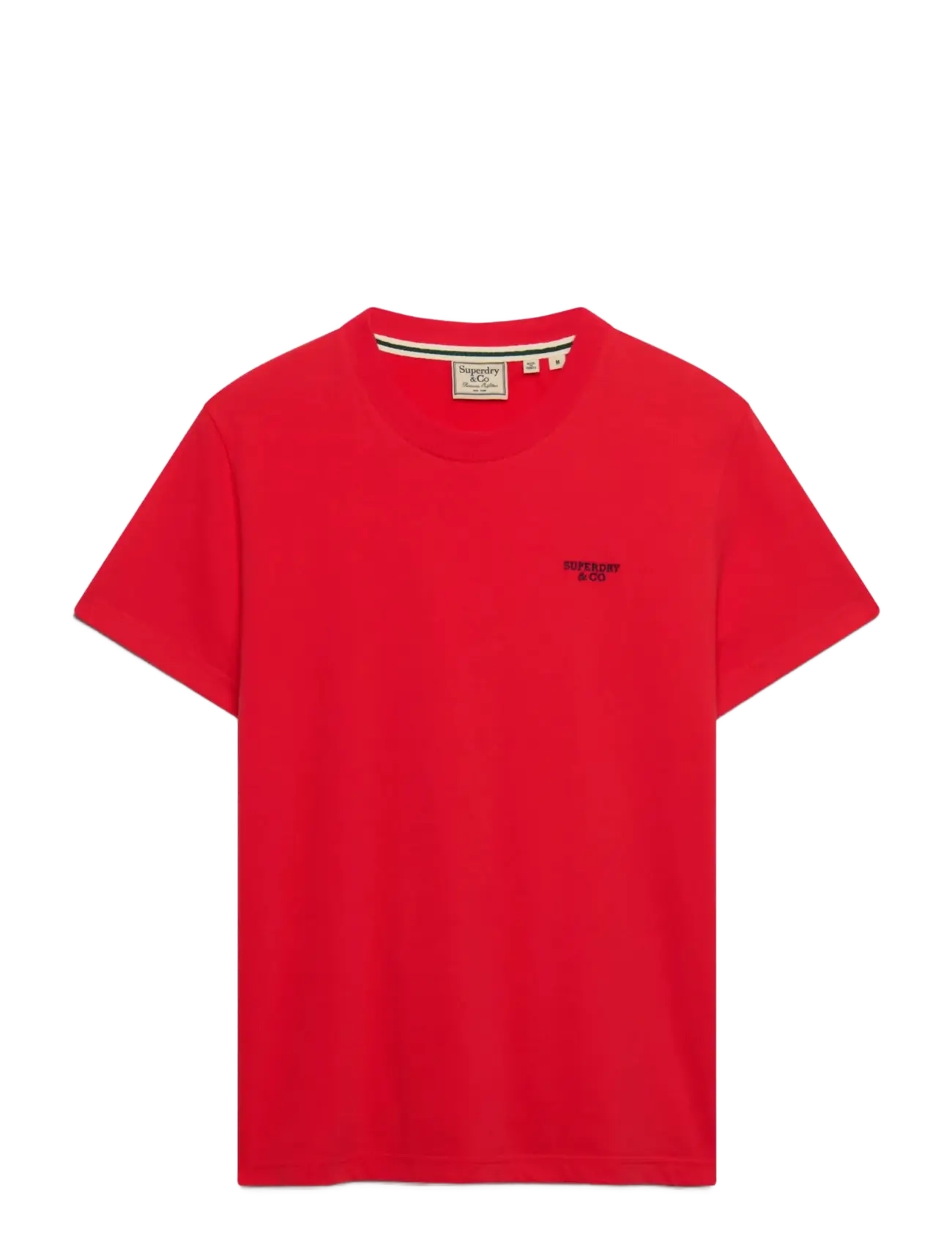 Superdry - ESSENTIAL STACKED LOGO EMB TEE - kortærmede t-shirts - lollipop red/navy - 1