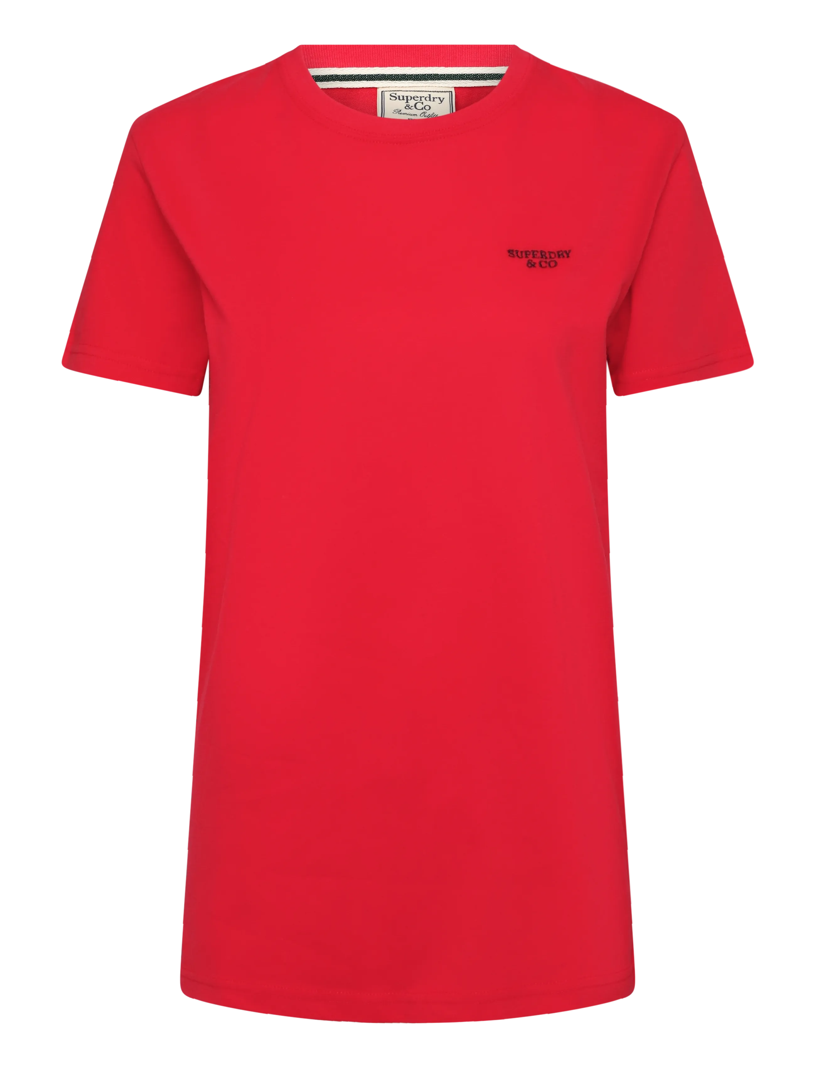 Superdry - ESSENTIAL STACKED LOGO EMB TEE - kurzärmelige t-shirts - lollipop red/navy - 1