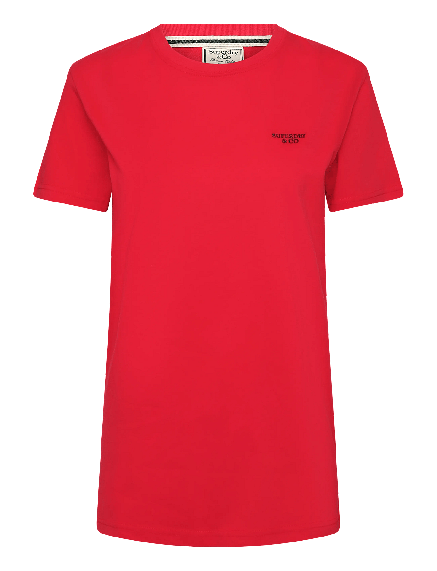 Superdry - ESSENTIAL STACKED LOGO EMB TEE - kurzärmelige t-shirts - lollipop red/navy - 1