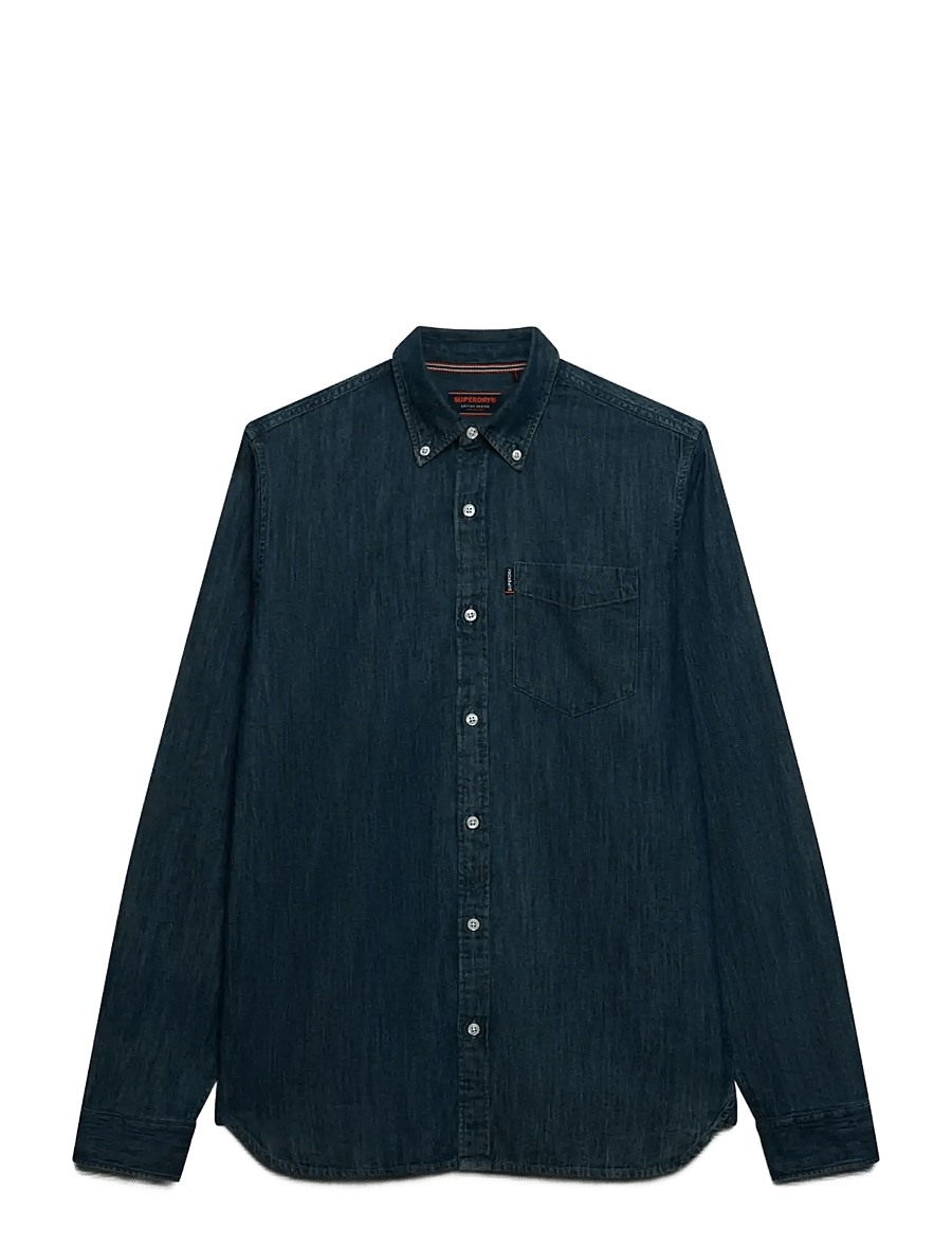 Superdry - ESSENTIAL STACKED LOGO EMB TEE - optic/navy - 1
