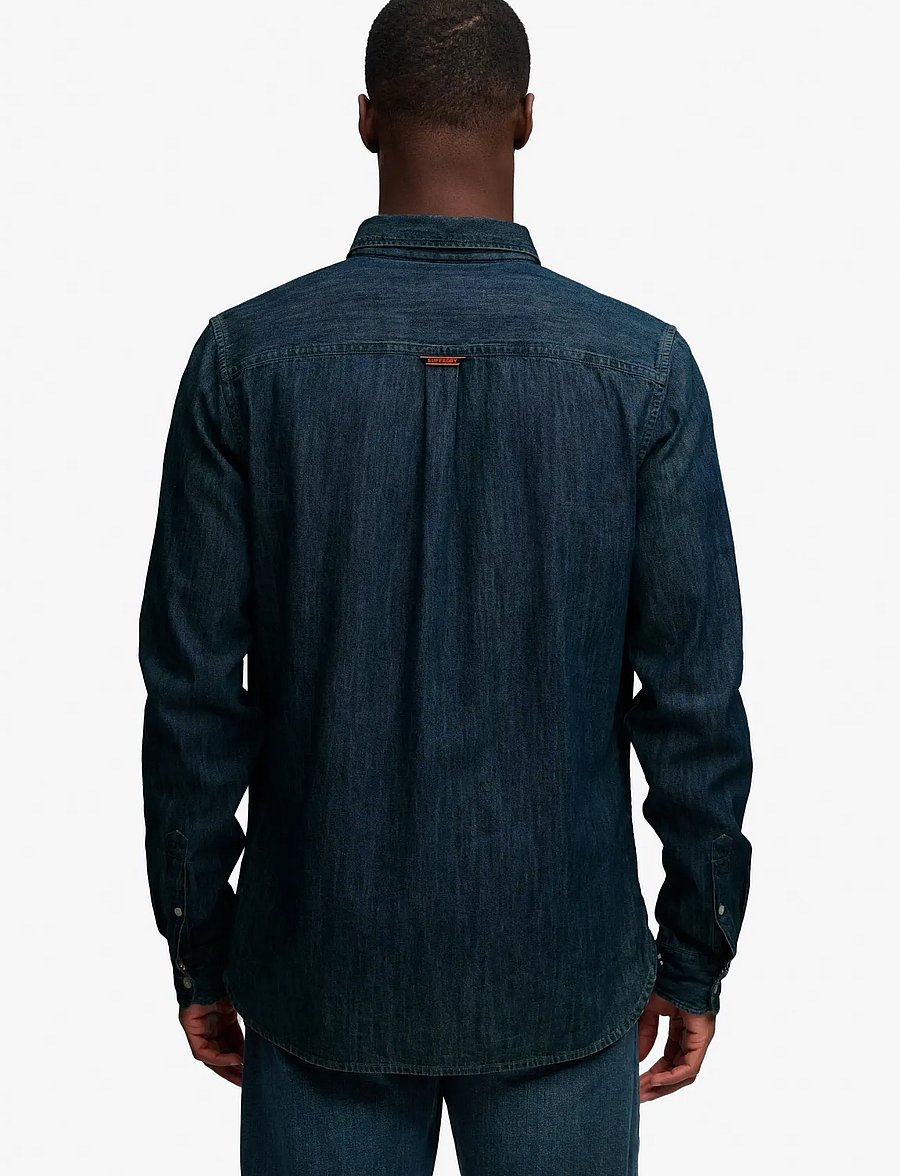 Superdry - ESSENTIAL STACKED LOGO EMB TEE - optic/navy - 3