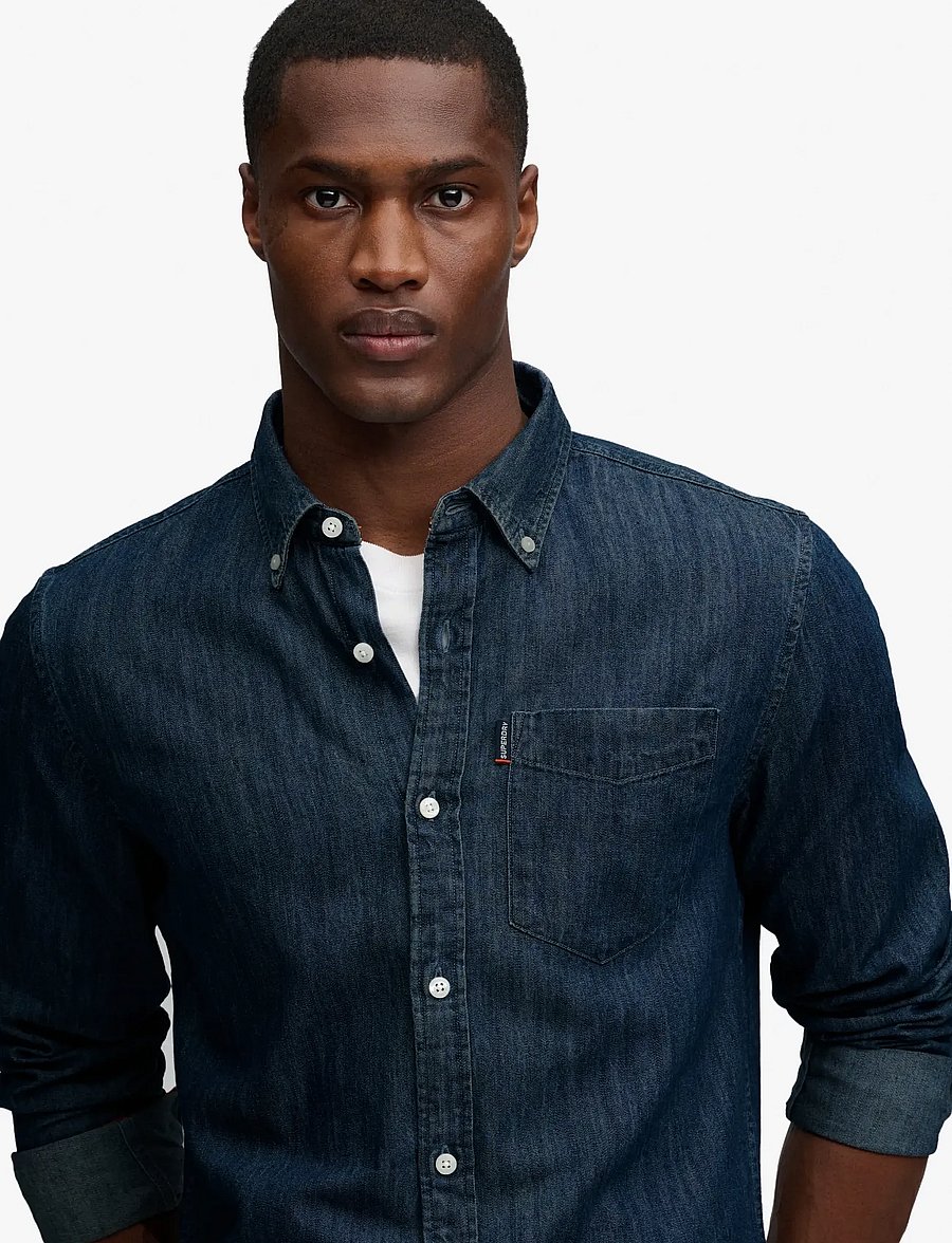 Superdry - ESSENTIAL STACKED LOGO EMB TEE - optic/navy - 4