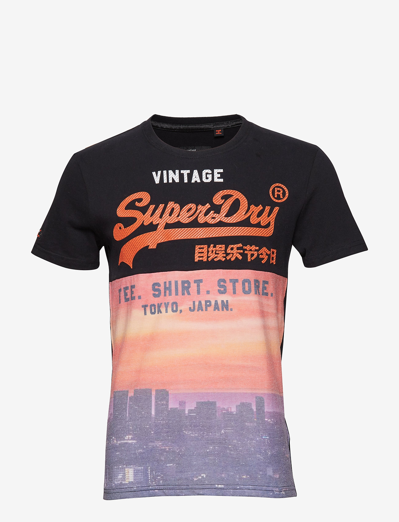 Superdry - SHIRT SHOP PANEL AOP TEE - black - 0