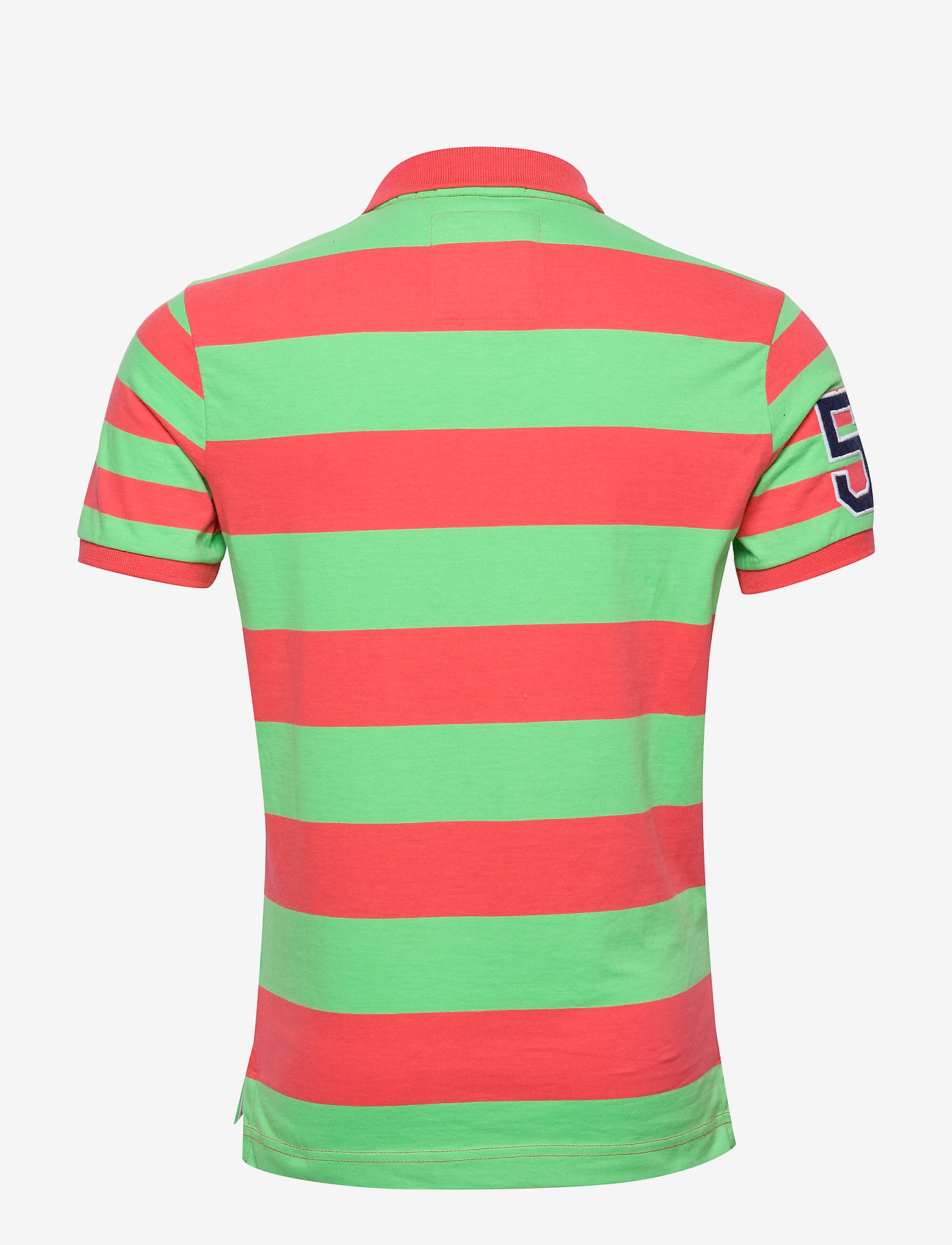 Superdry - LOUDER STRIPE S/S POLO - pink/acid apple - 1