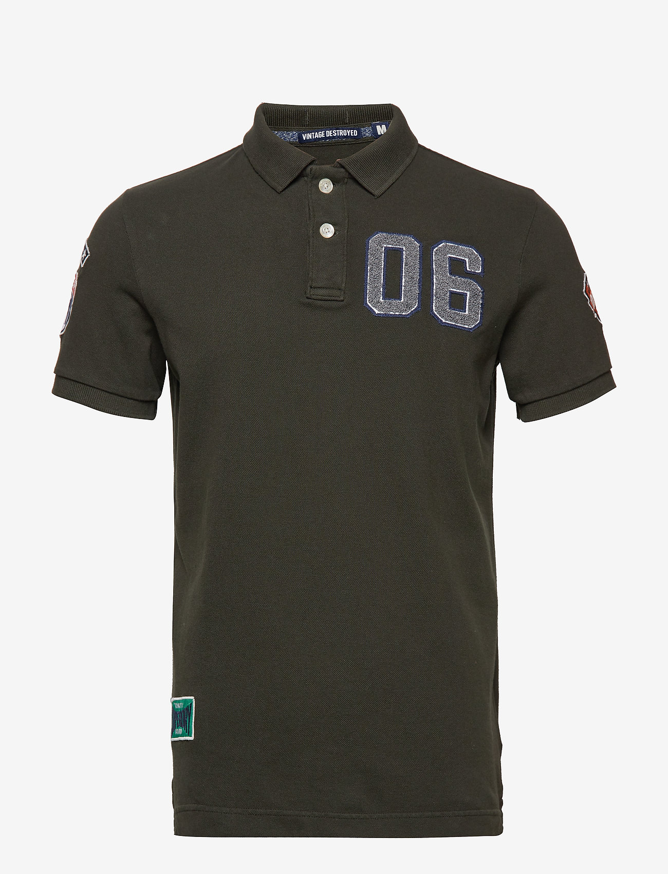 Superdry - VINTAGE DESTROY PATCH S/S POLO - surplus goods olive - 0