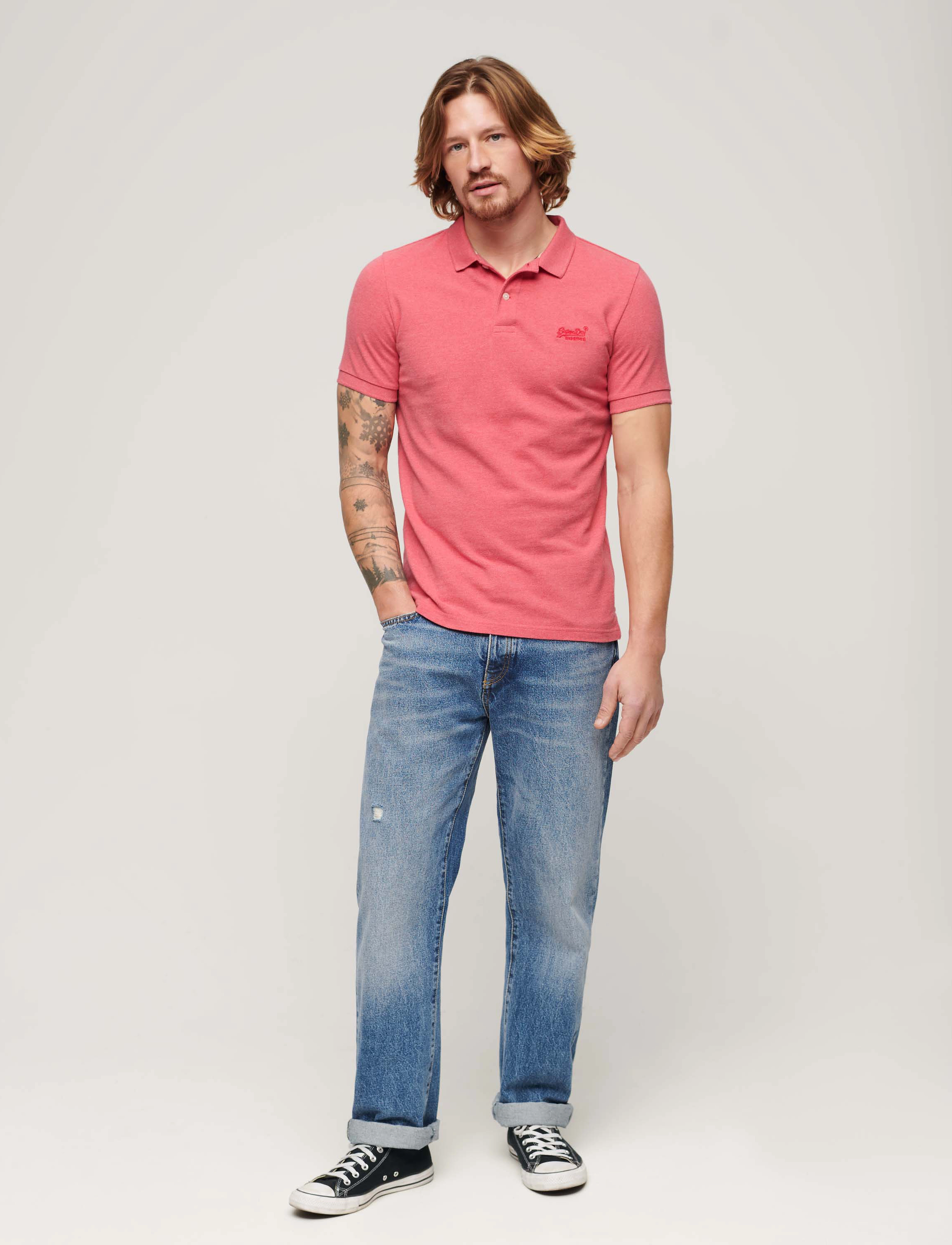 Superdry - CLASSIC PIQUE POLO - punch pink marl - 3