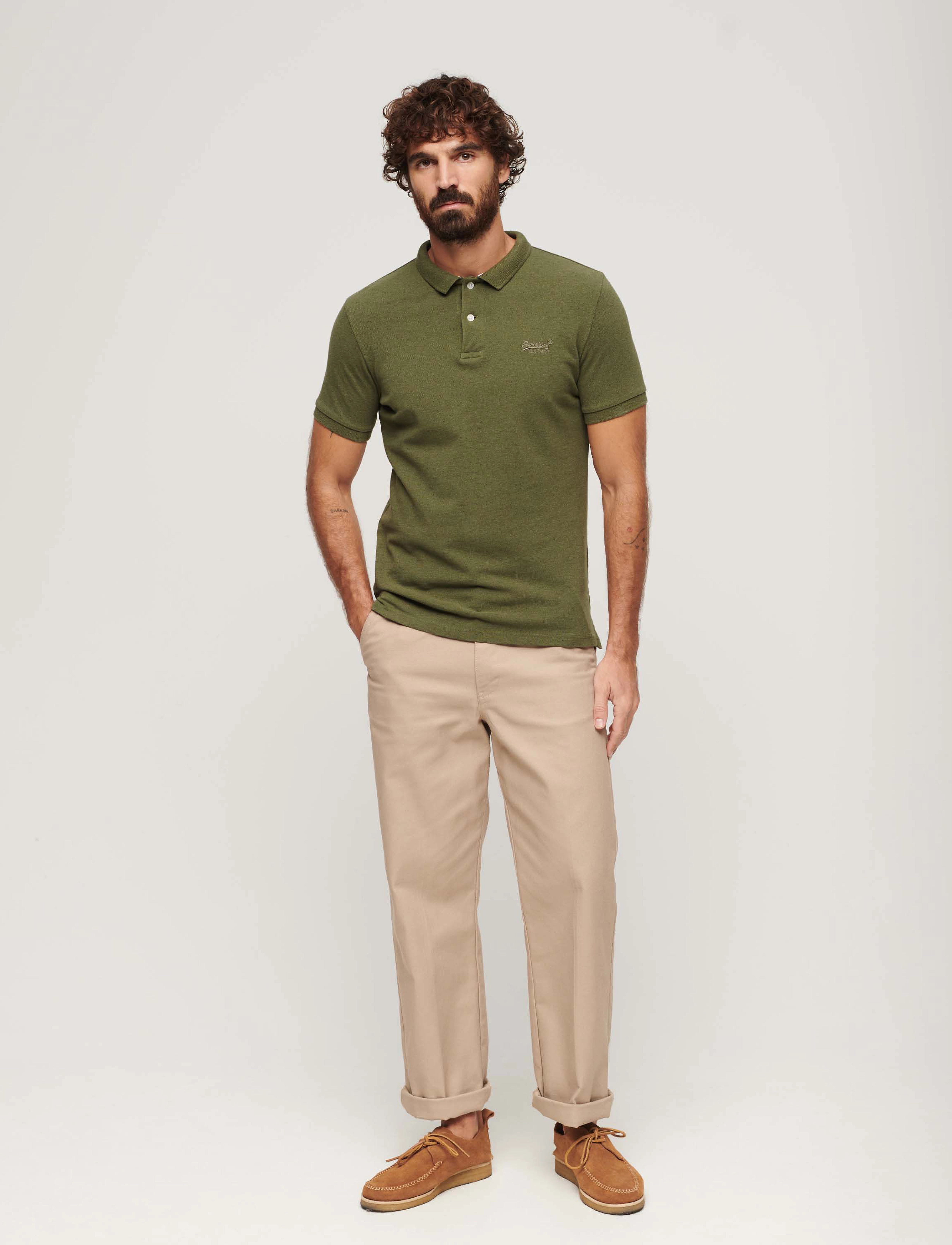 Superdry - CLASSIC PIQUE POLO - thrift olive marl - 3