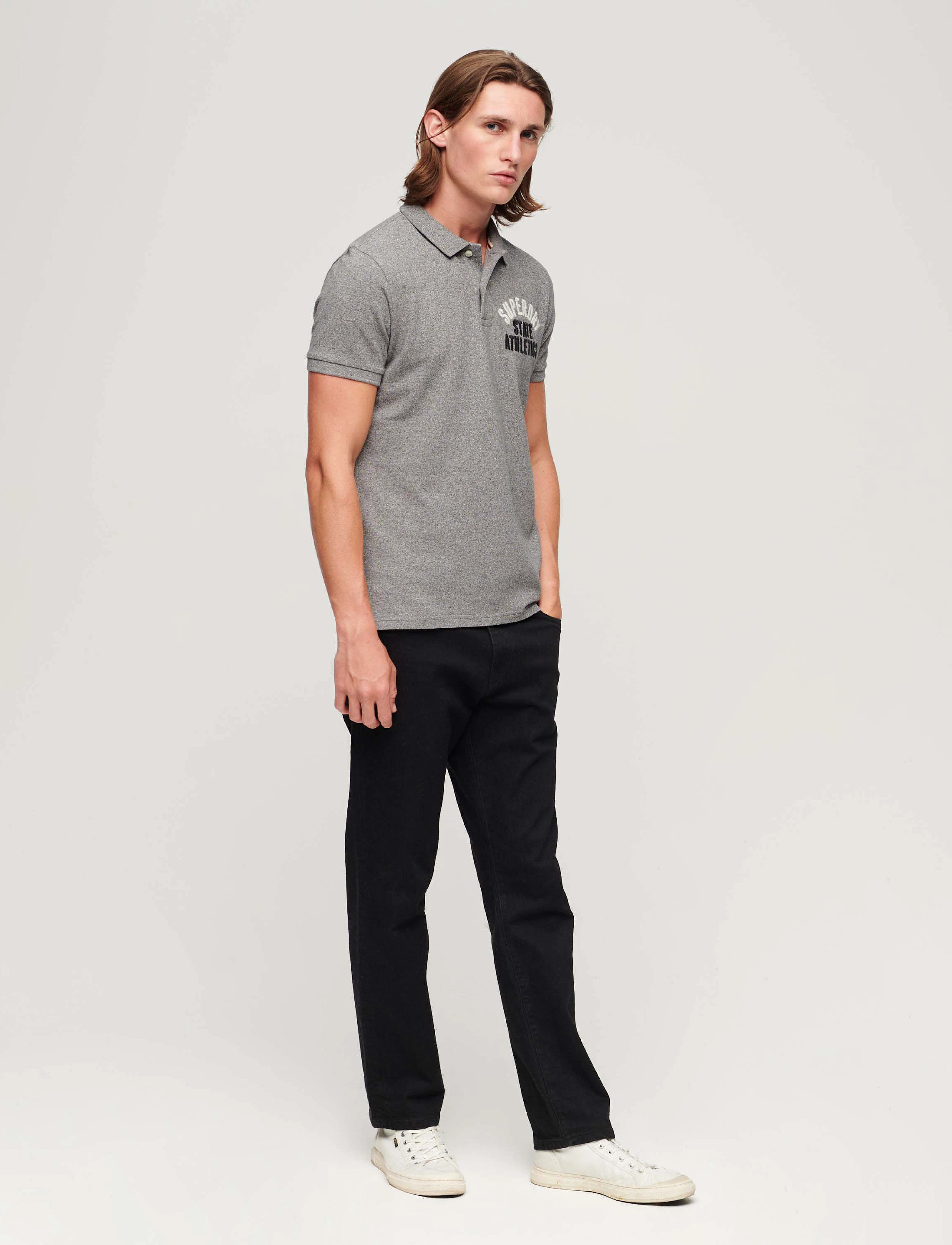 Superdry - APPLIQUE CLASSIC FIT POLO - dark grey fleck marl - 3