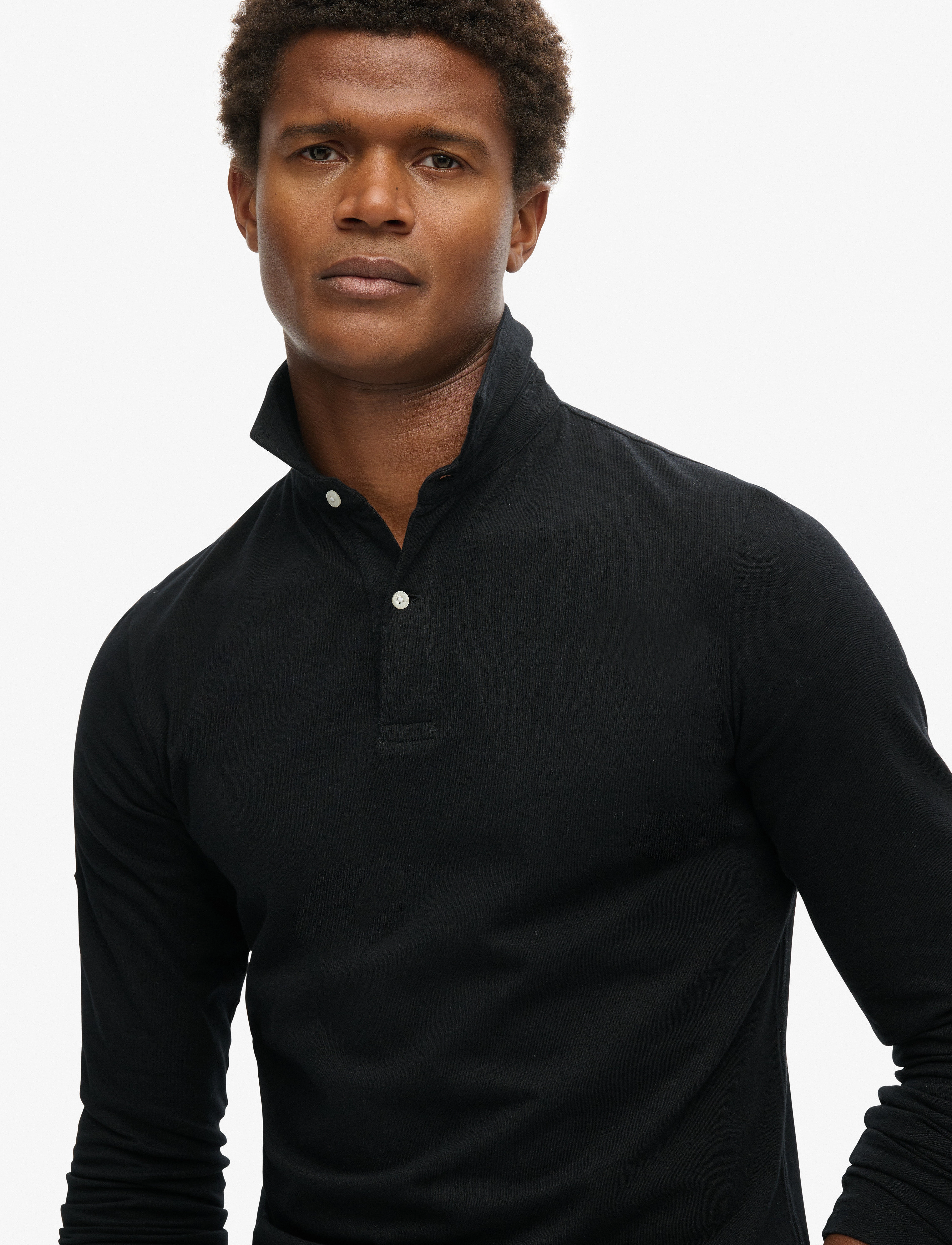 Superdry - STUDIOS L/S JERSEY POLO - black - 3