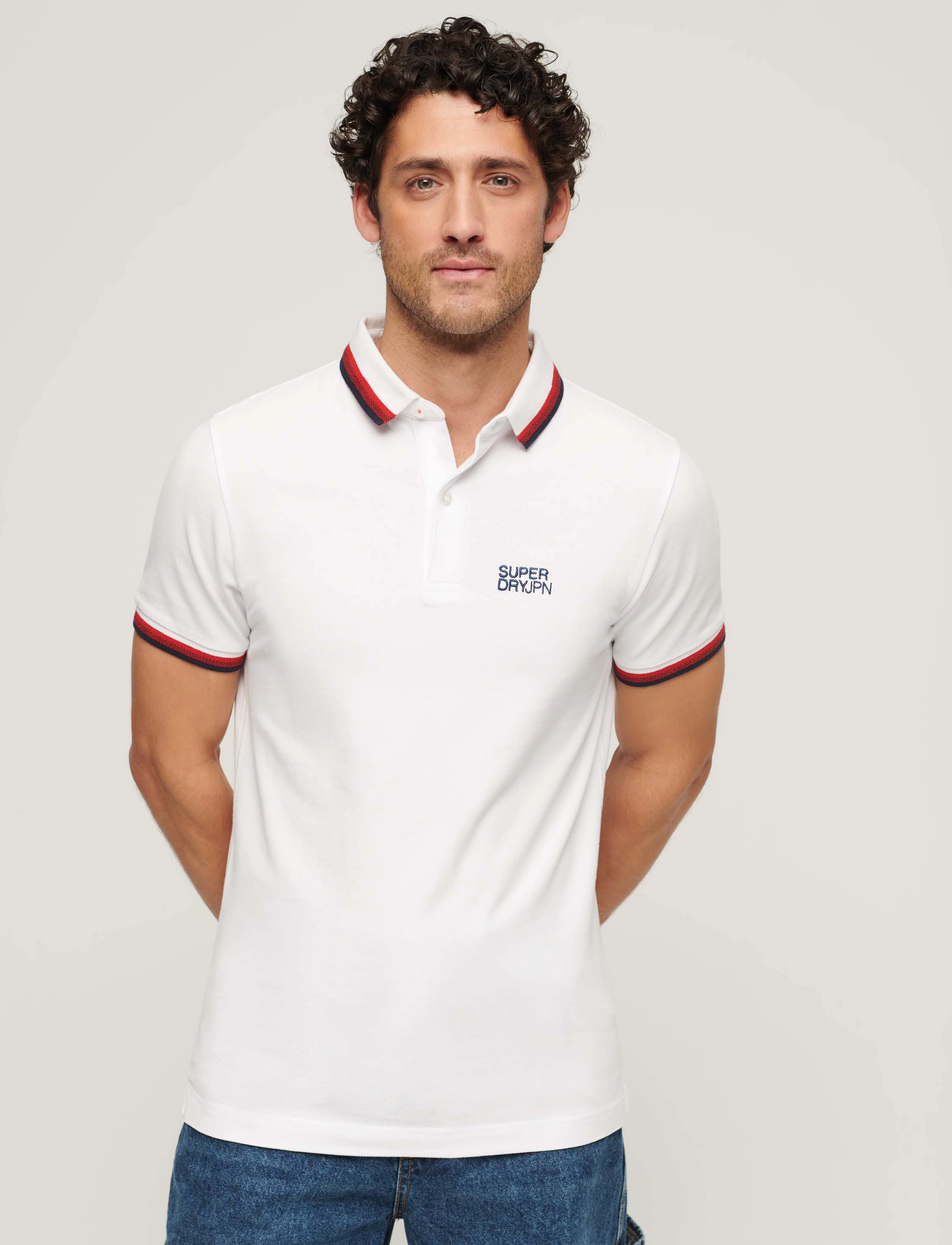 Superdry Sportswear Relaxed Tipped Polo, 3XL, White, Poloer > Kortærmede, Herre