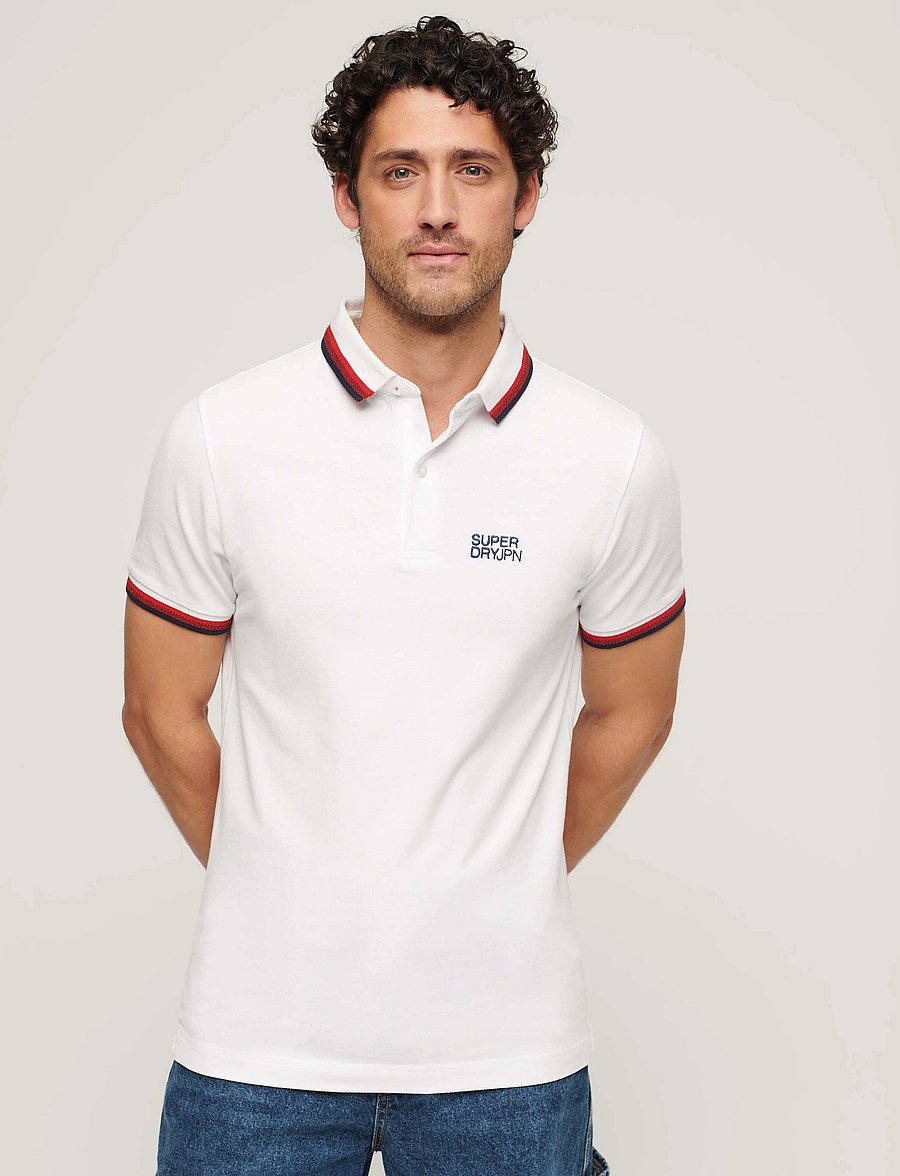 Superdry - SPORTSWEAR RELAXED TIPPED POLO - short-sleeved polos - brilliant white - 0