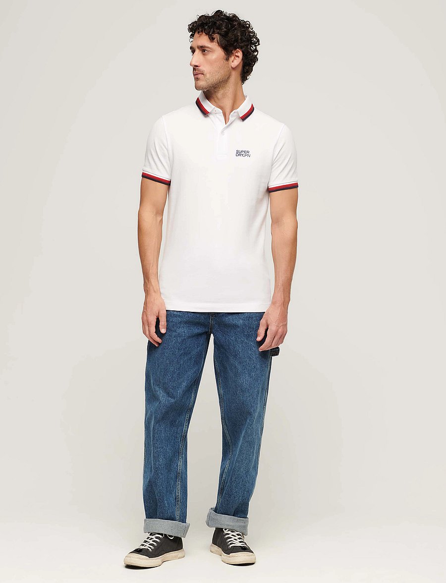Superdry - SPORTSWEAR RELAXED TIPPED POLO - short-sleeved polos - brilliant white - 3